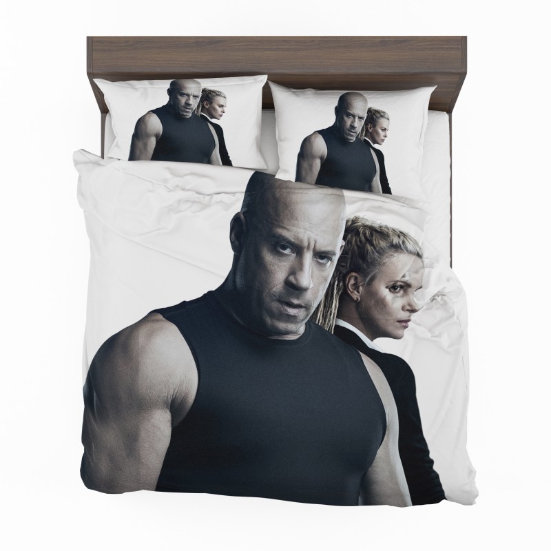 Alternative view of The Fate Of The Furious Vin Diesel Charlize Theron Bedding Set - Custom Bedding Set