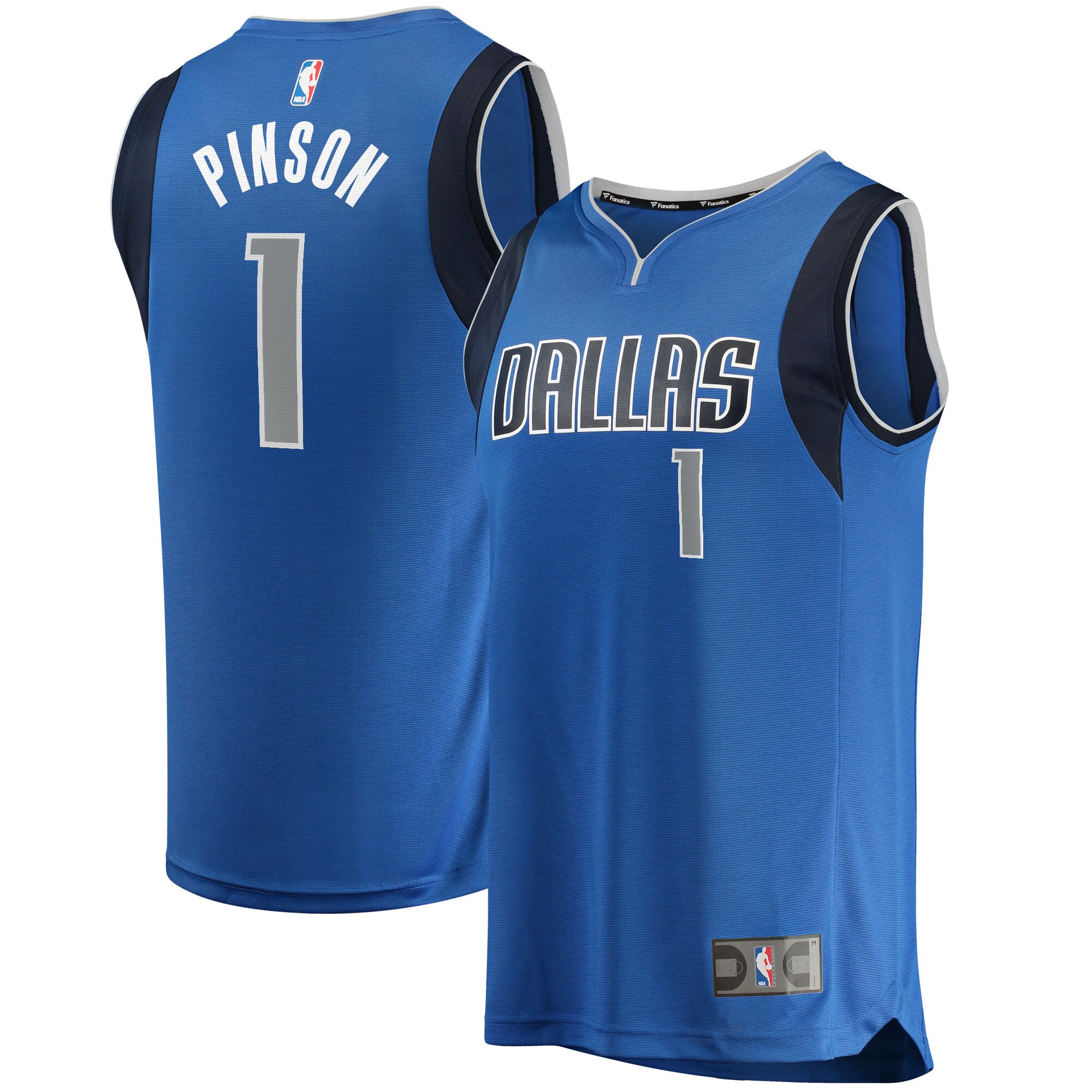 Alternative view of Theo Pinson Dallas Mavericks Fanatics Branded Youth 2021/22 Fast Break Replica Jersey - Icon Edition - Blue
