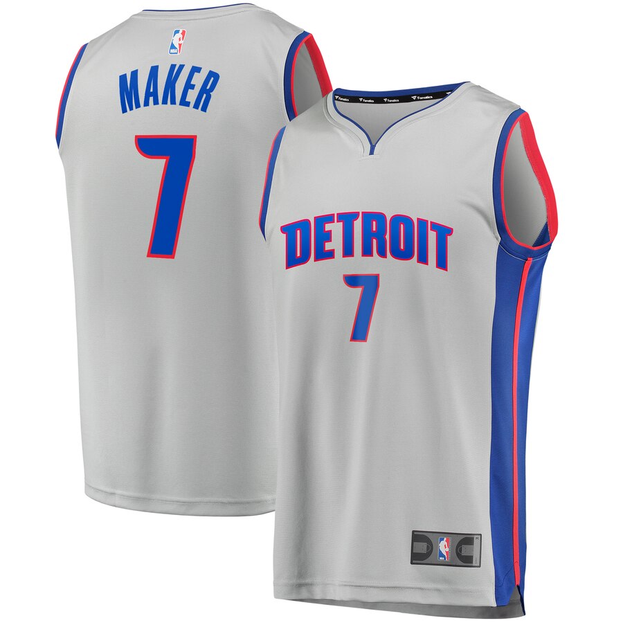 Thon Maker Detroit Pistons Fanatics Branded Youth Fast Break Replica Player Jersey - Statement Edition - Gray