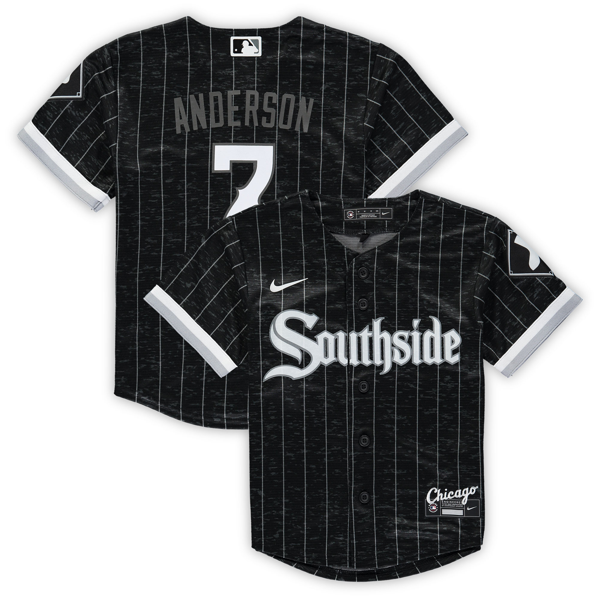 Alternative view of Tim Anderson Chicago White Sox Preschool City Connect Script Replica Jersey - Black