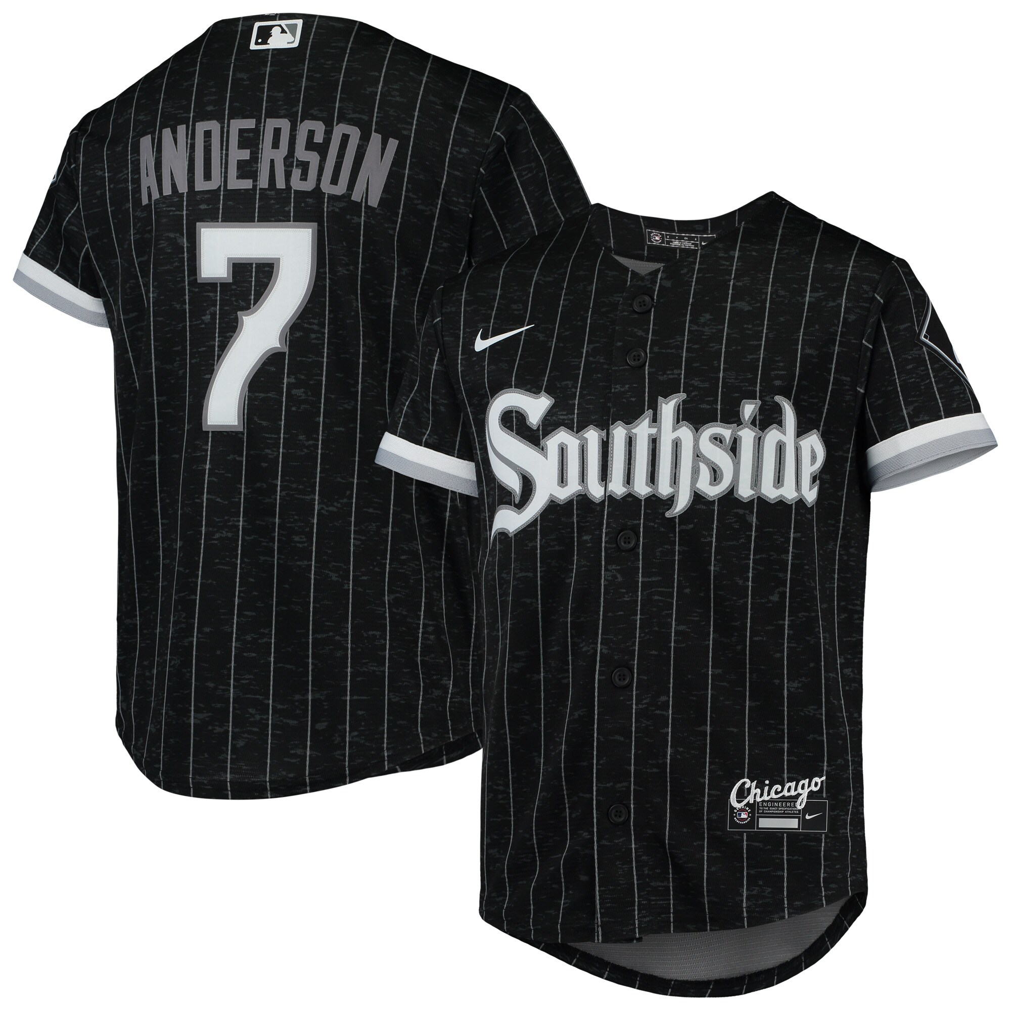 Alternative view of Tim Anderson Chicago White Sox Youth City Connect Replica Player Jersey - Black