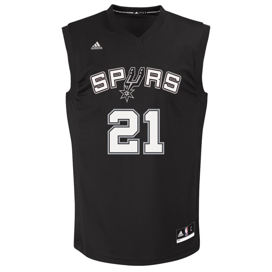 Alternative view of Tim Duncan San Antonio Spurs Adidas Fashion Replica Jersey - Black