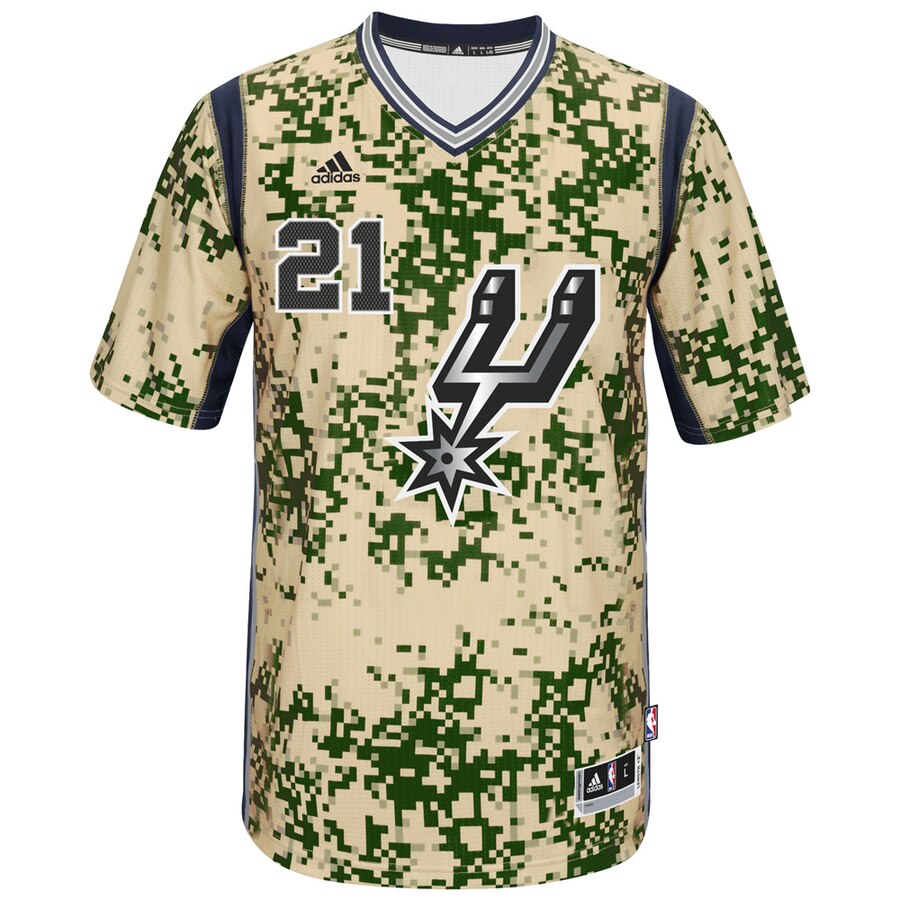 Alternative view of Tim Duncan San Antonio Spurs Adidas Pride Swingman Jersey - Camo