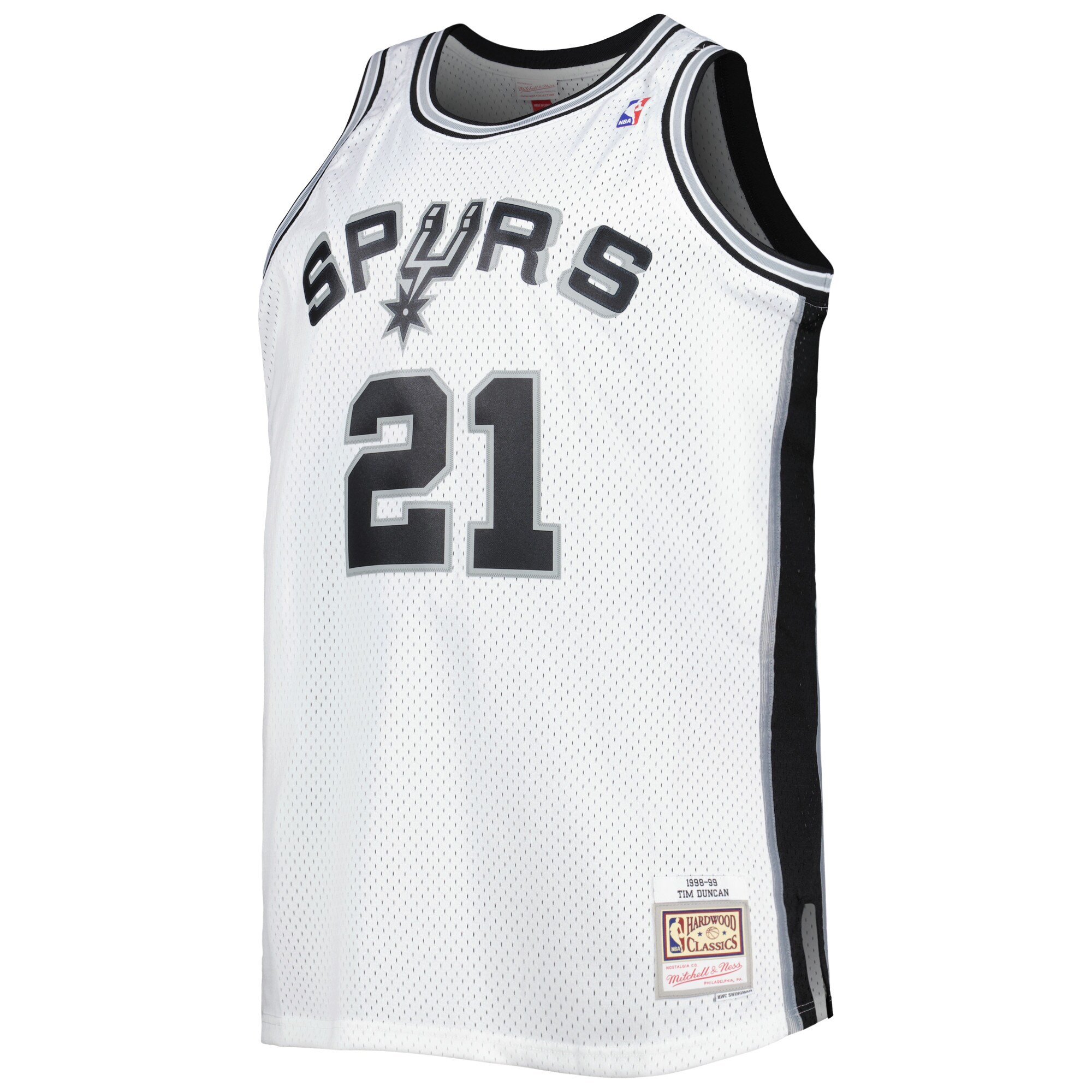 Alternative view of Tim Duncan San Antonio Spurs Mitchell & Ness Big & Tall Hardwood Classics 1998/99 Swingman Jersey - White