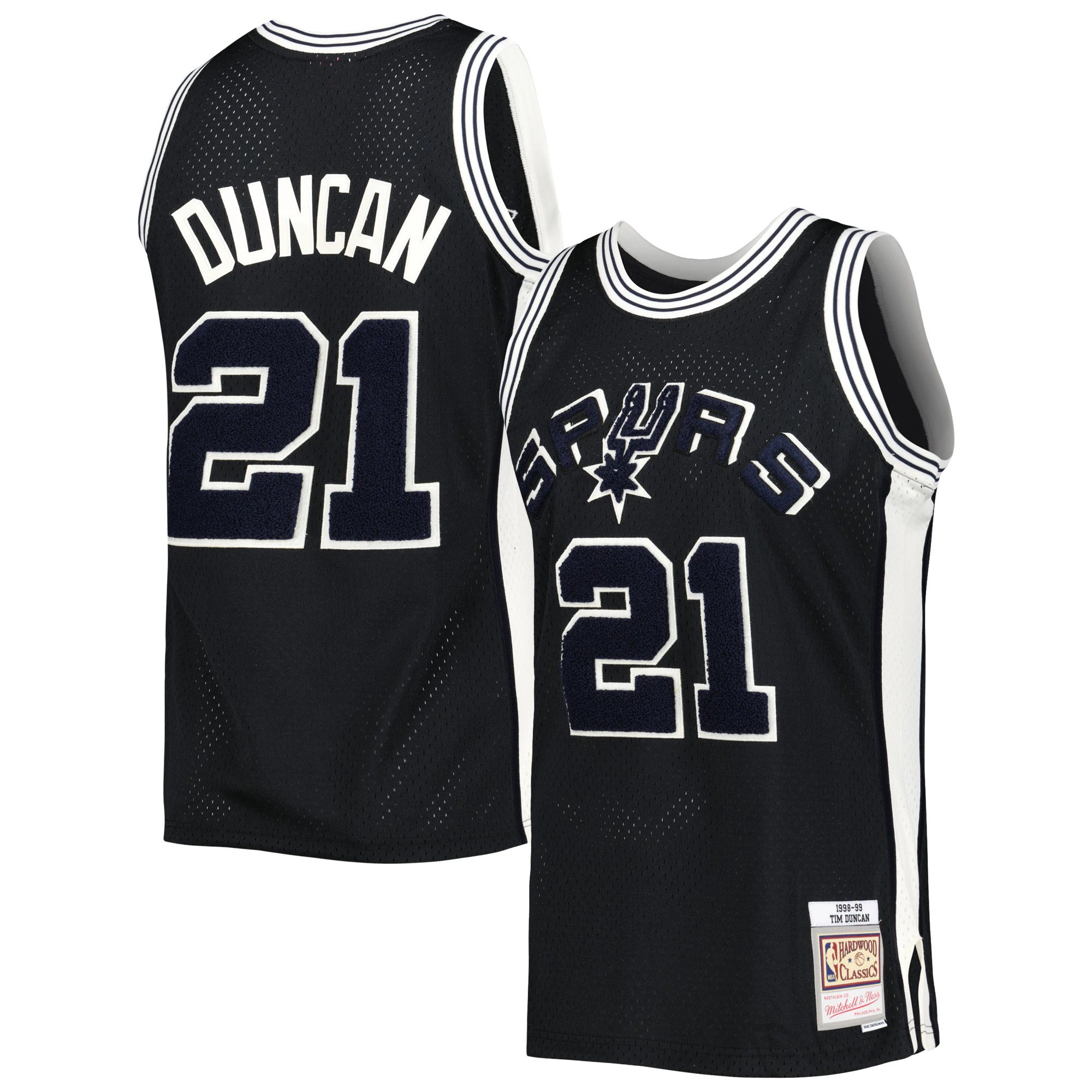 Tim Duncan San Antonio Spurs Mitchell & Ness Hardwood Classics Off-court Swingman Jersey - Black