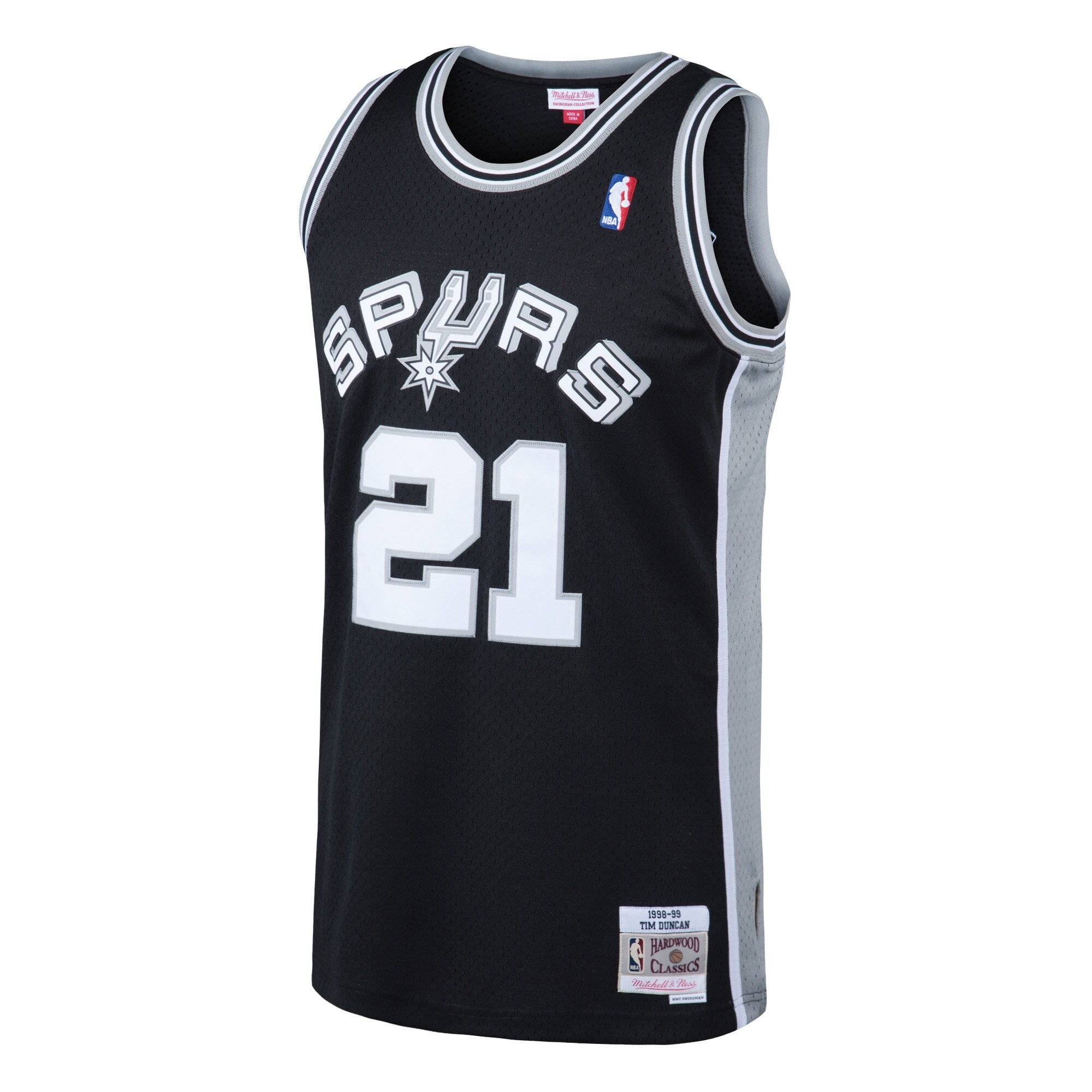 Alternative view of Tim Duncan San Antonio Spurs Mitchell & Ness 1998/99 Hardwood Classics Swingman Jersey - Black