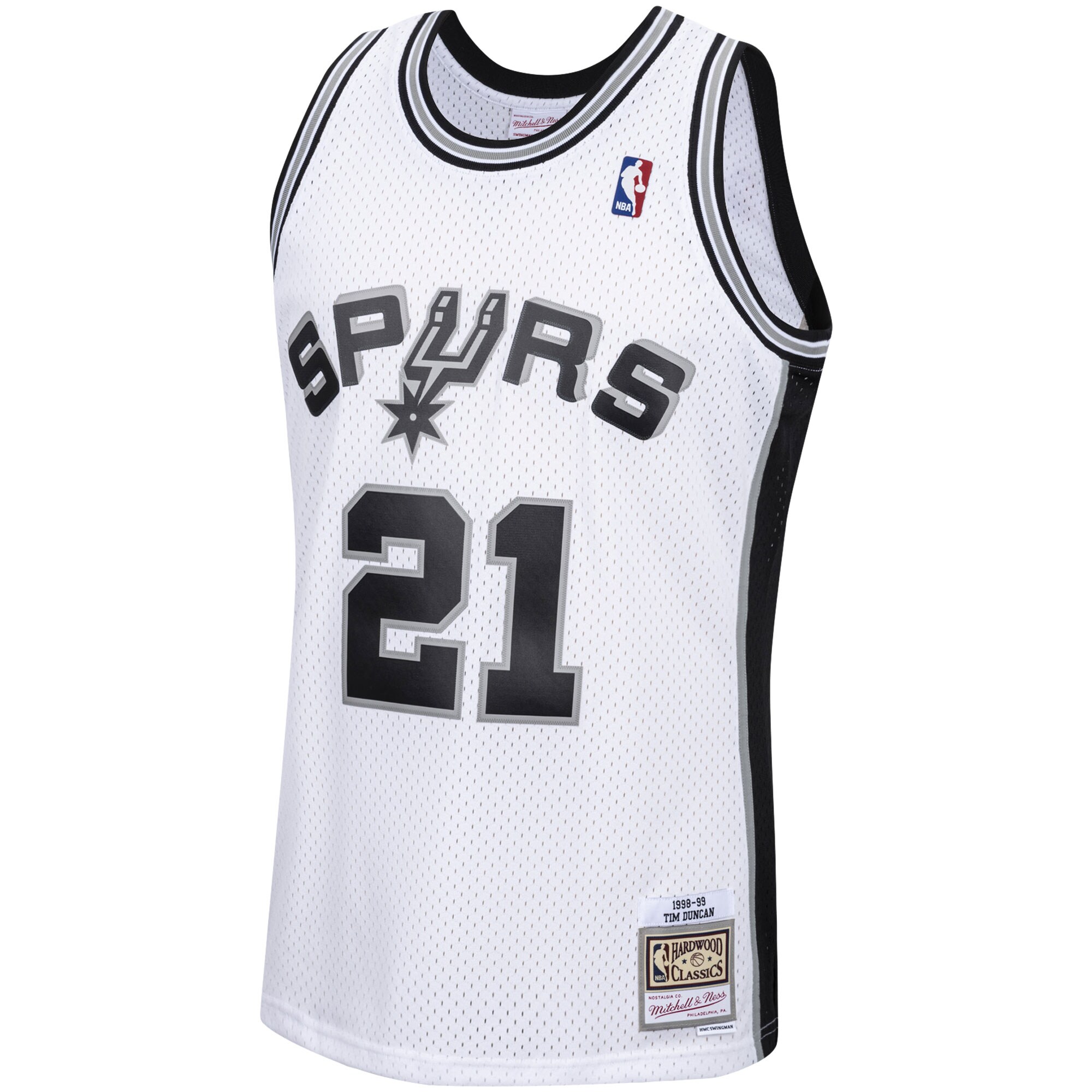 Alternative view of Tim Duncan San Antonio Spurs Mitchell & Ness 1998/99 Hardwood Classics Swingman Jersey - White
