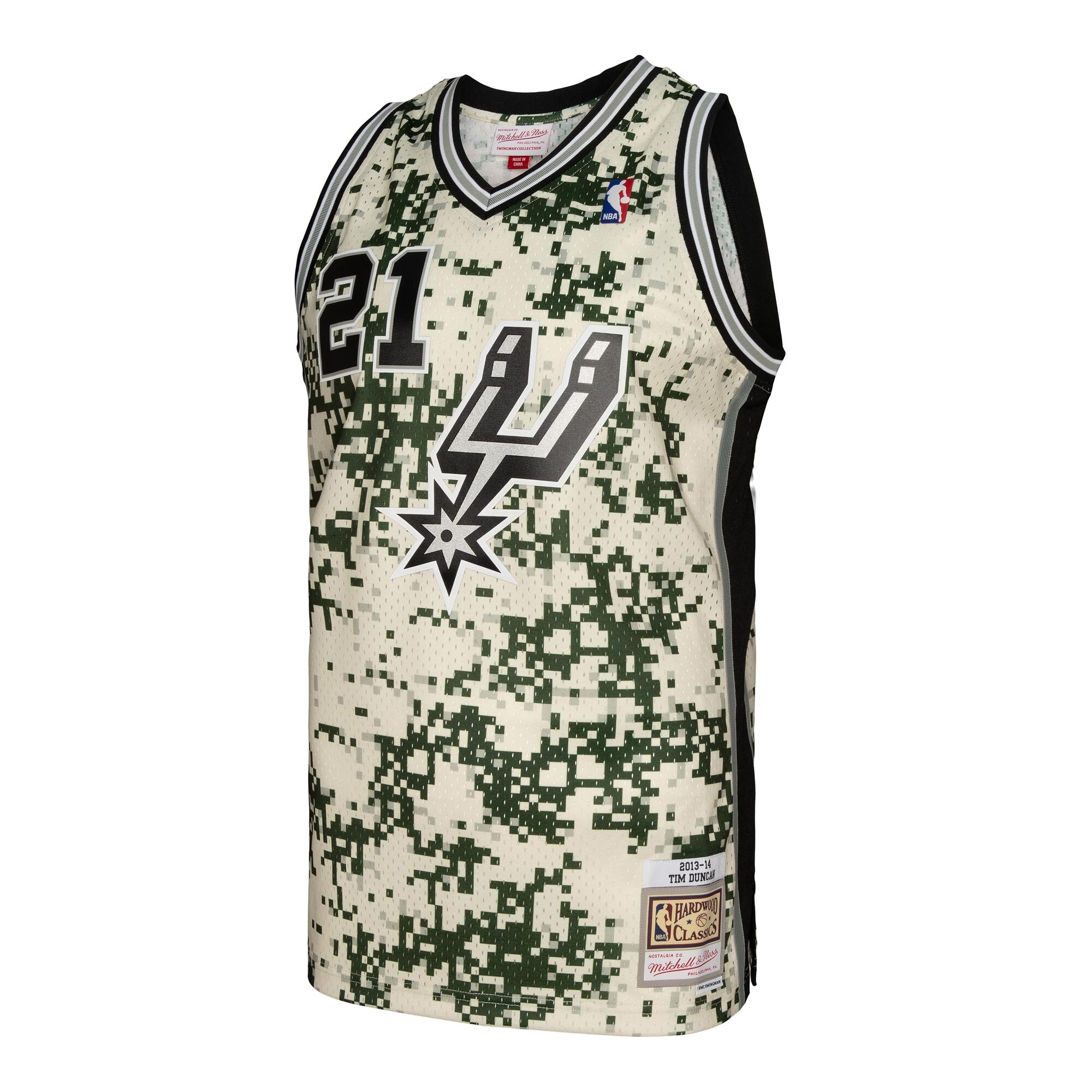 Alternative view of Tim Duncan San Antonio Spurs Mitchell & Ness 2013/14 Swingman Jersey - Camo