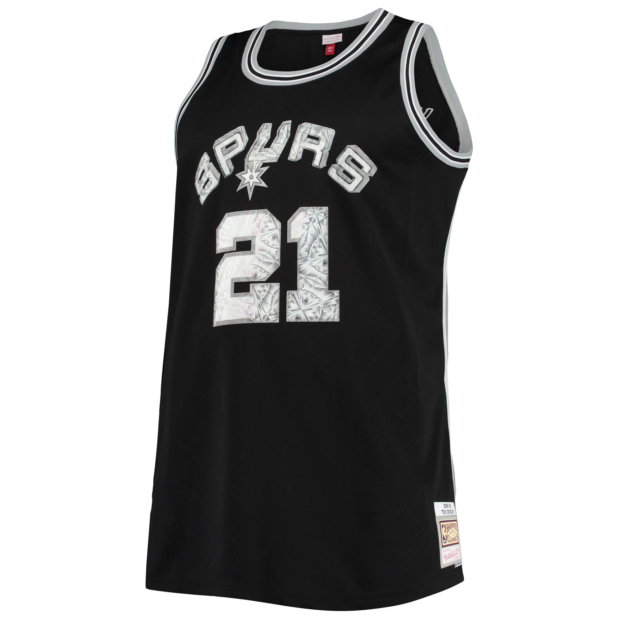 Alternative view of Tim Duncan San Antonio Spurs Mitchell & Ness Big & Tall 1998/99 Nba 75th Anniversary Diamond Swingman Jersey - Black