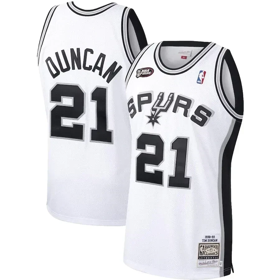 Tim Duncan San Antonio Spurs Mitchell & Ness Hardwood Classics 1998-99 Jersey - White - JS900 
