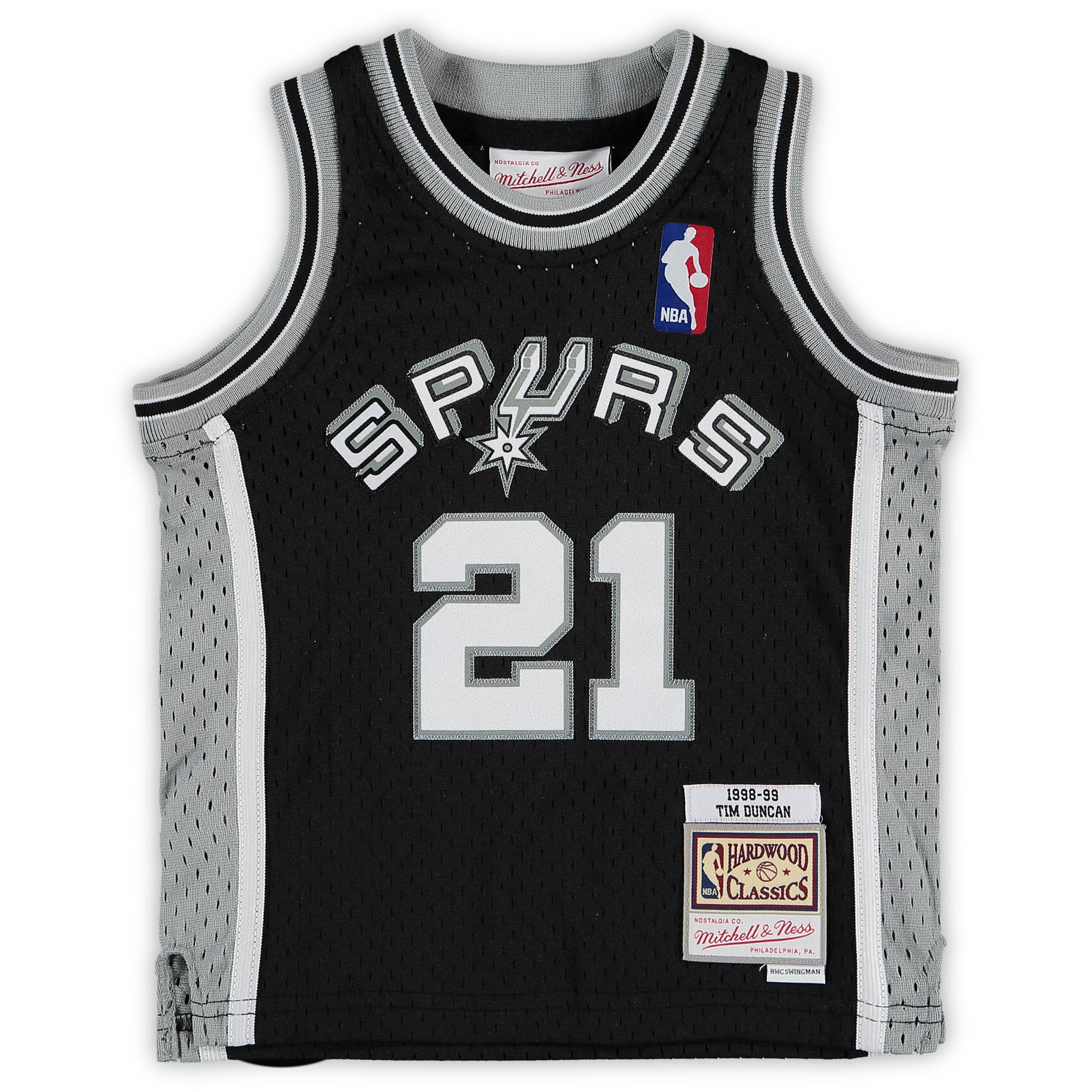 Alternative view of Tim Duncan San Antonio Spurs Mitchell & Ness Infant 1998/99 Retired Player Jersey - Black