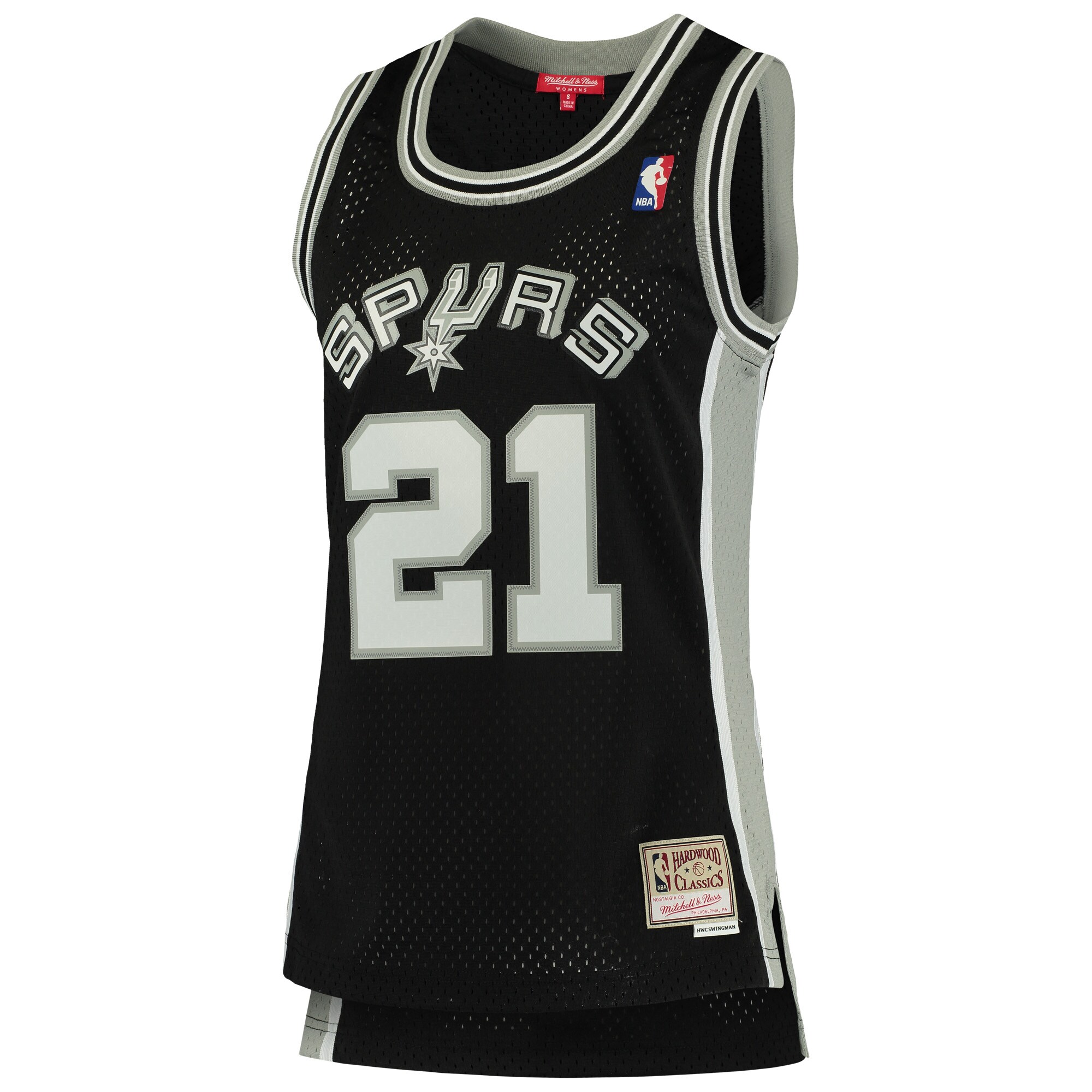 Alternative view of Tim Duncan San Antonio Spurs Mitchell & Ness Women's 1998/99 Hardwood Classics Swingman Jersey - Black