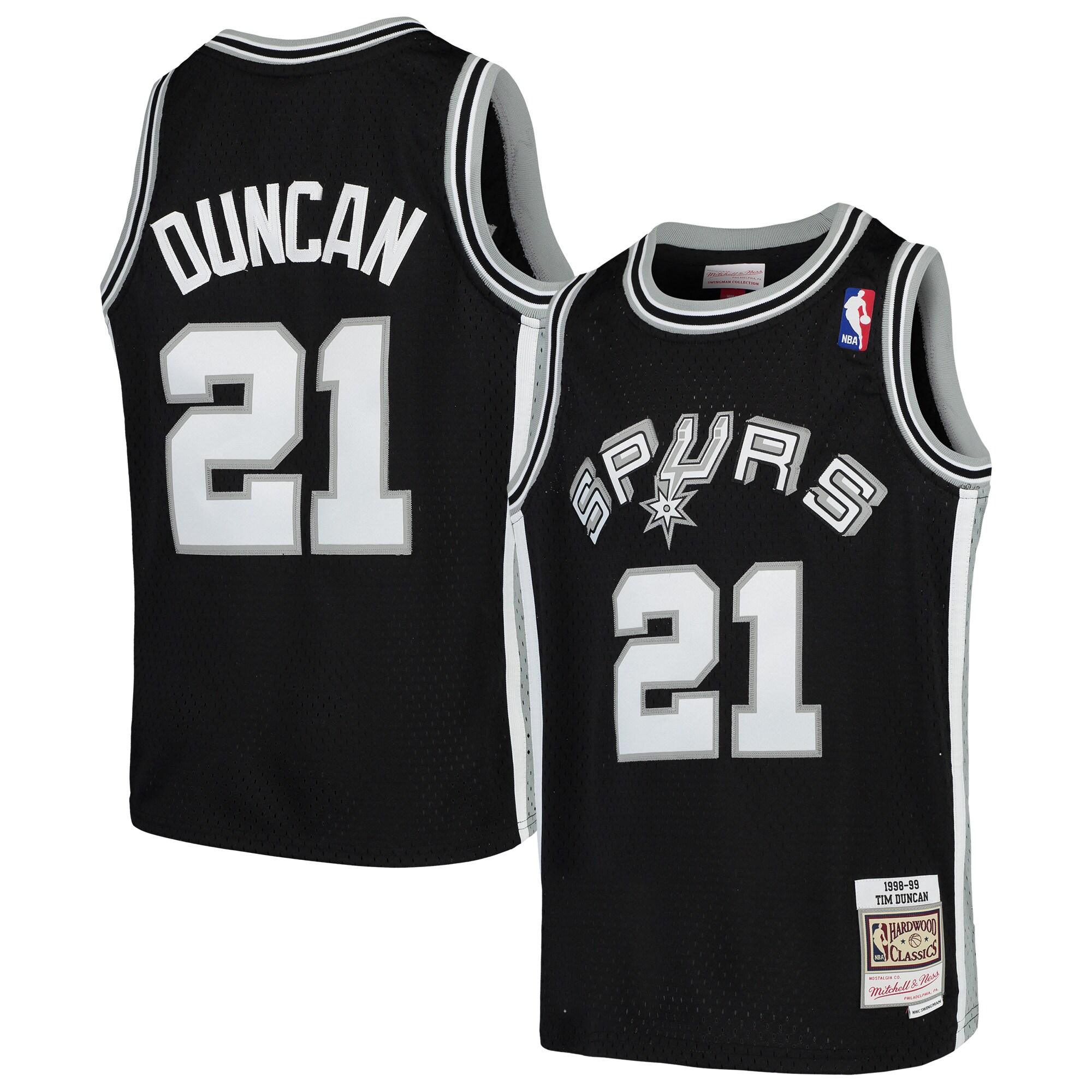 Alternative view of Tim Duncan San Antonio Spurs Mitchell & Ness Youth Swingman Throwback Jersey – Black – Jsfangear Jersey Store