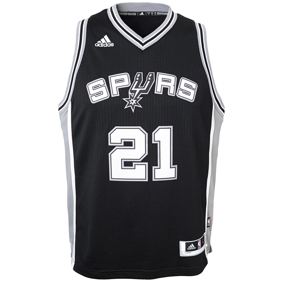 Alternative view of Tim Duncan San Antonio Spurs Youth Swingman Basketball Jersey - Black