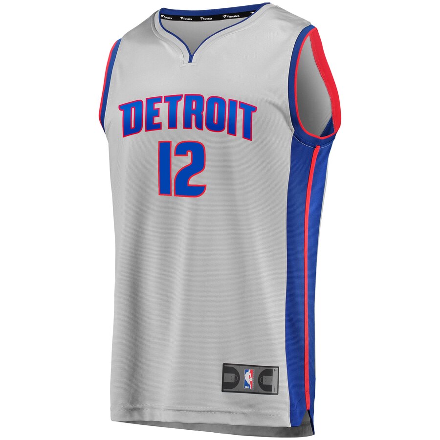 Alternative view of Tim Frazier Detroit Pistons Fanatics Branded Fast Break Replica Jersey Gray - Statement Edition