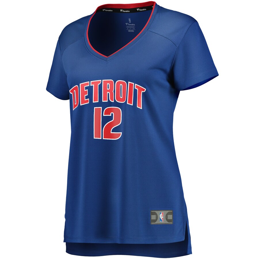 Alternative view of Tim Frazier Detroit Pistons Fanatics Branded Women's Fast Break Replica Jersey Royal - Icon Edition
