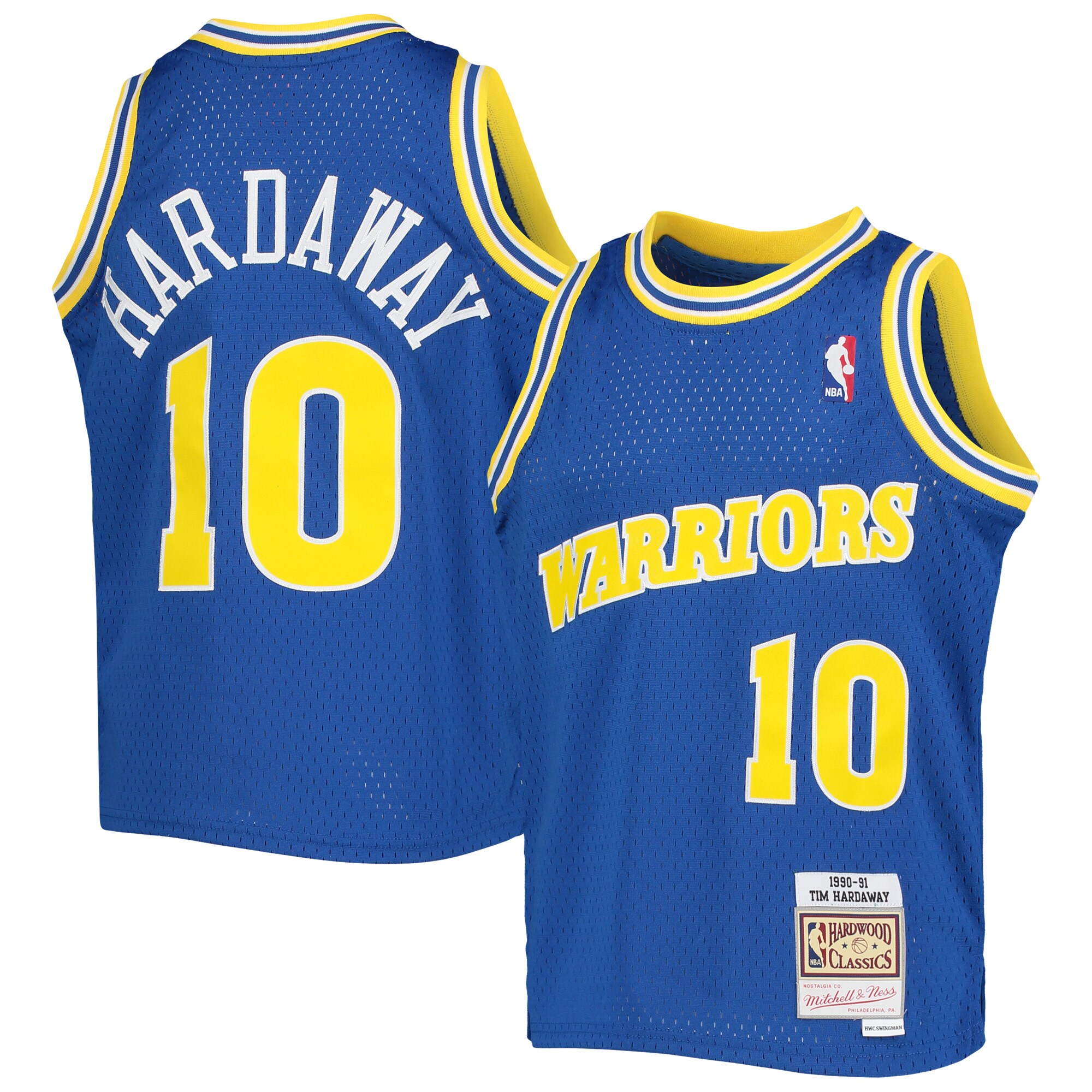 Alternative view of Tim Hardaway Golden State Warriors Mitchell & Ness Youth 1990/91 Hardwood Classics Swingman Jersey - Royal