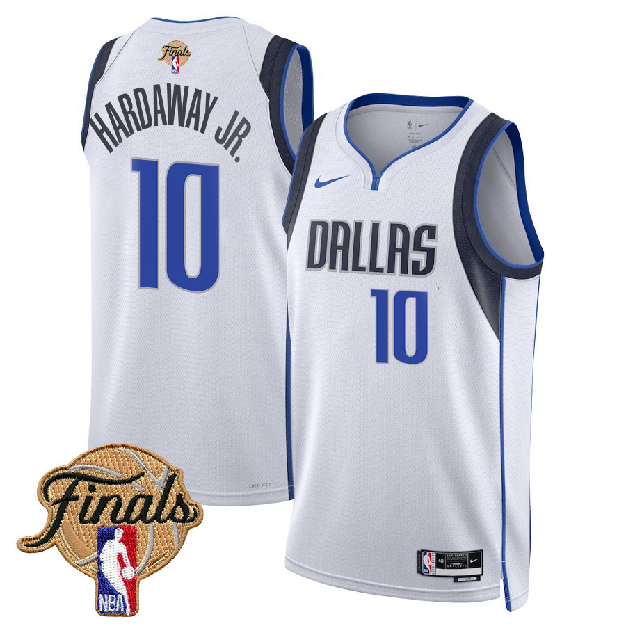 Tim Hardaway Jr. 10 Dallas Mavericks 2024 FINALS PATCH Swingman Jersey - Association Edition - White - JS721 