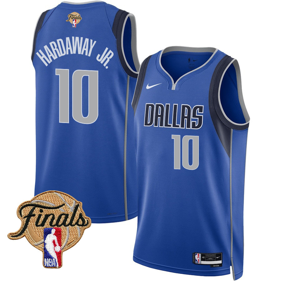 Tim Hardaway Jr. 10 Dallas Mavericks 2024 FINALS PATCH Swingman Jersey - Icon Edition - Blue - JS294 