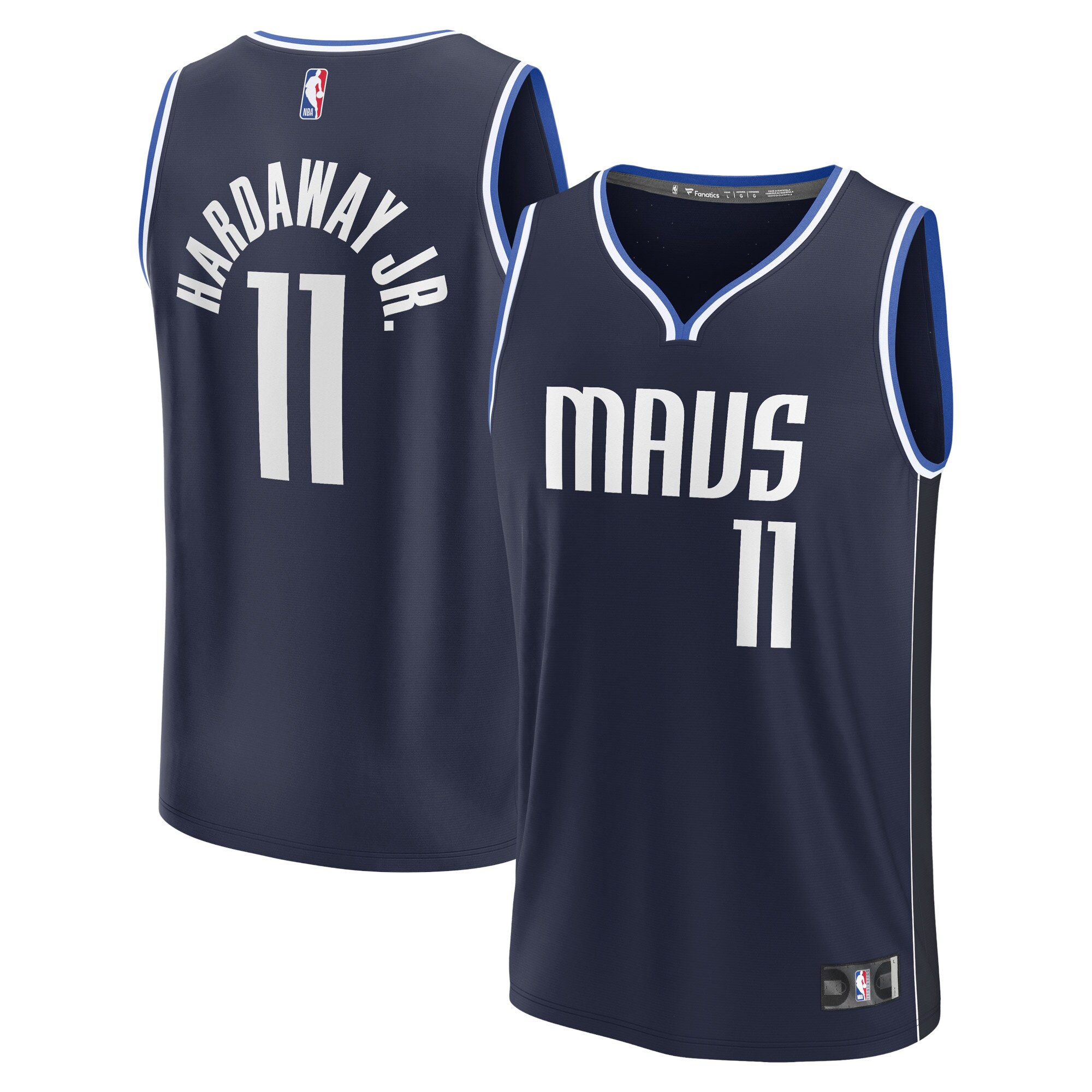 Alternative view of Tim Hardaway Jr. Dallas Mavericks Fanatics Branded Fast Break Replica Player Jersey - Statement Edition - Navy