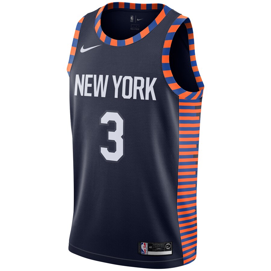 Alternative view of Tim Hardaway Jr New York Knicks City Edition Swingman Jersey - Navy