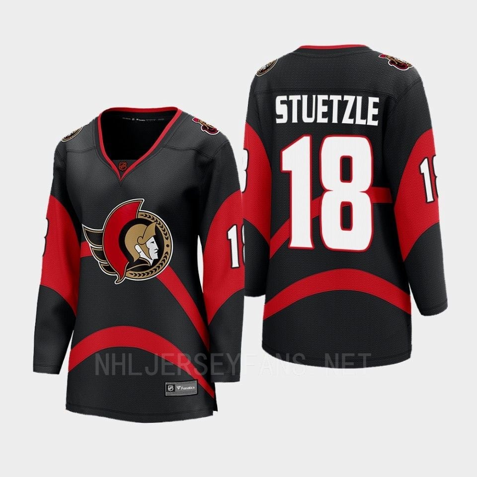 Tim Stuetzle 18 Ottawa Senators 2022 Special Edition 2.0 Women Breakaway Retro Jersey Black - JS615 