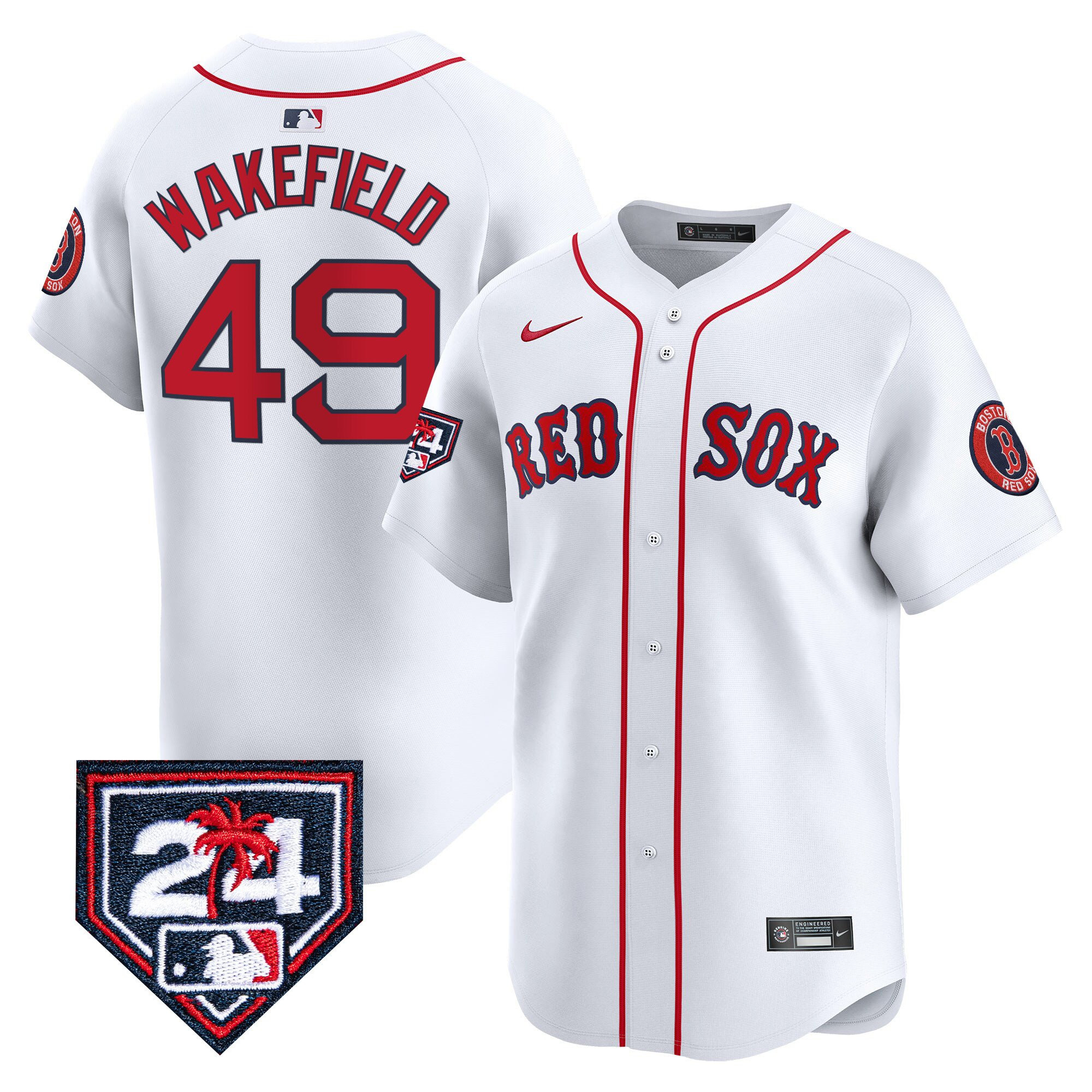 Tim Wakefield 49 Boston Red Sox 2024 Spring Training Men Jersey - White