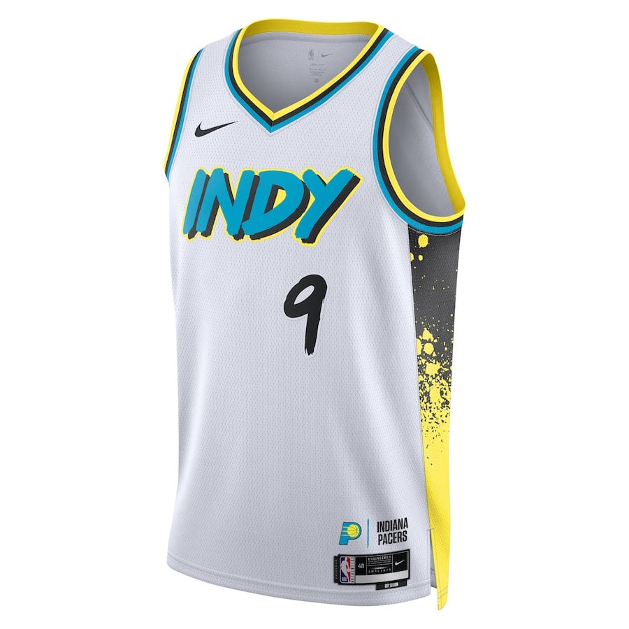 Alternative view of T.J. McConnell 9 Indiana Pacers Unisex 2024/25 Swingman Player Jersey - City Edition - White - JS533 