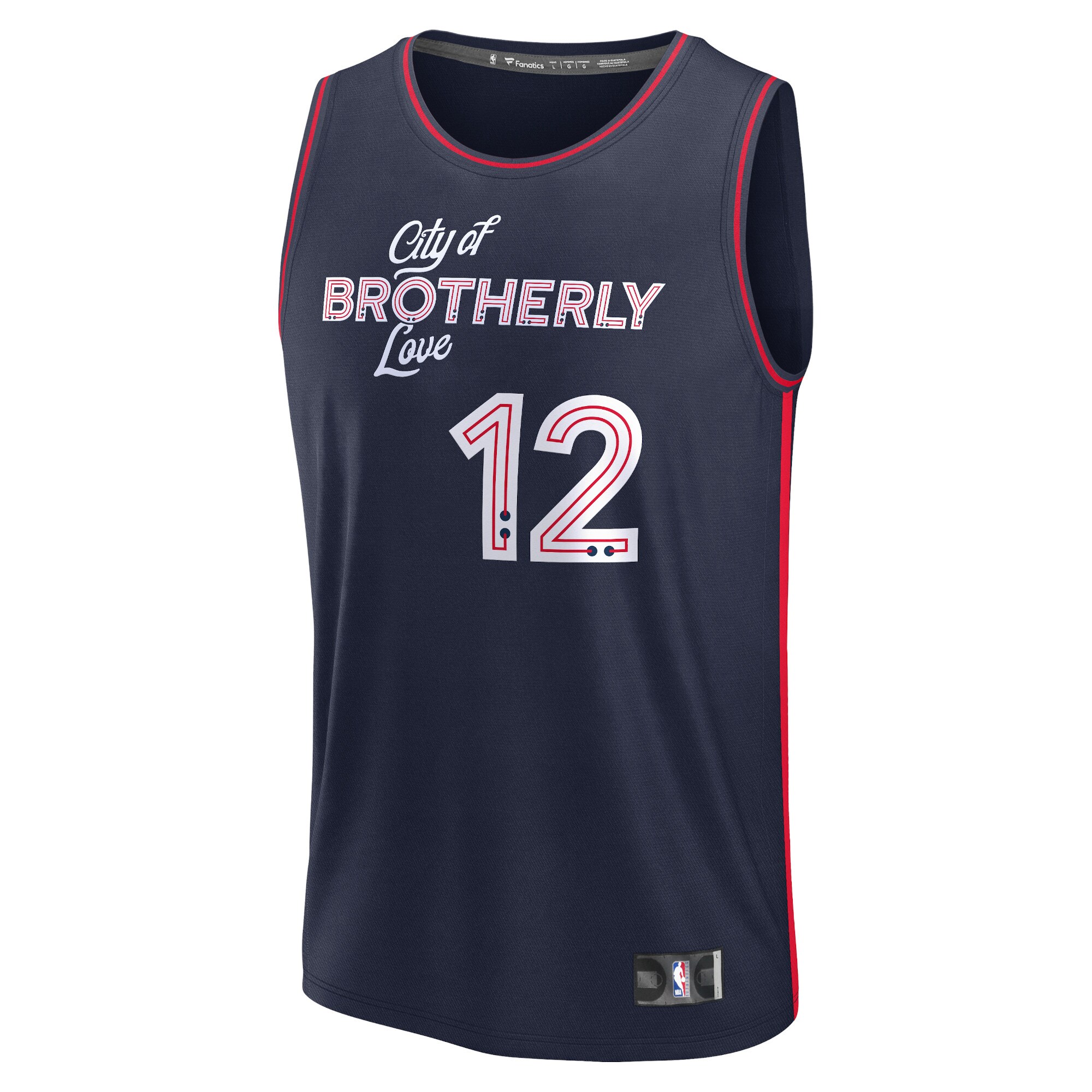 Alternative view of Tobias Harris Philadelphia 76ers Fanatics Fast Break Jersey - Navy - City Edition