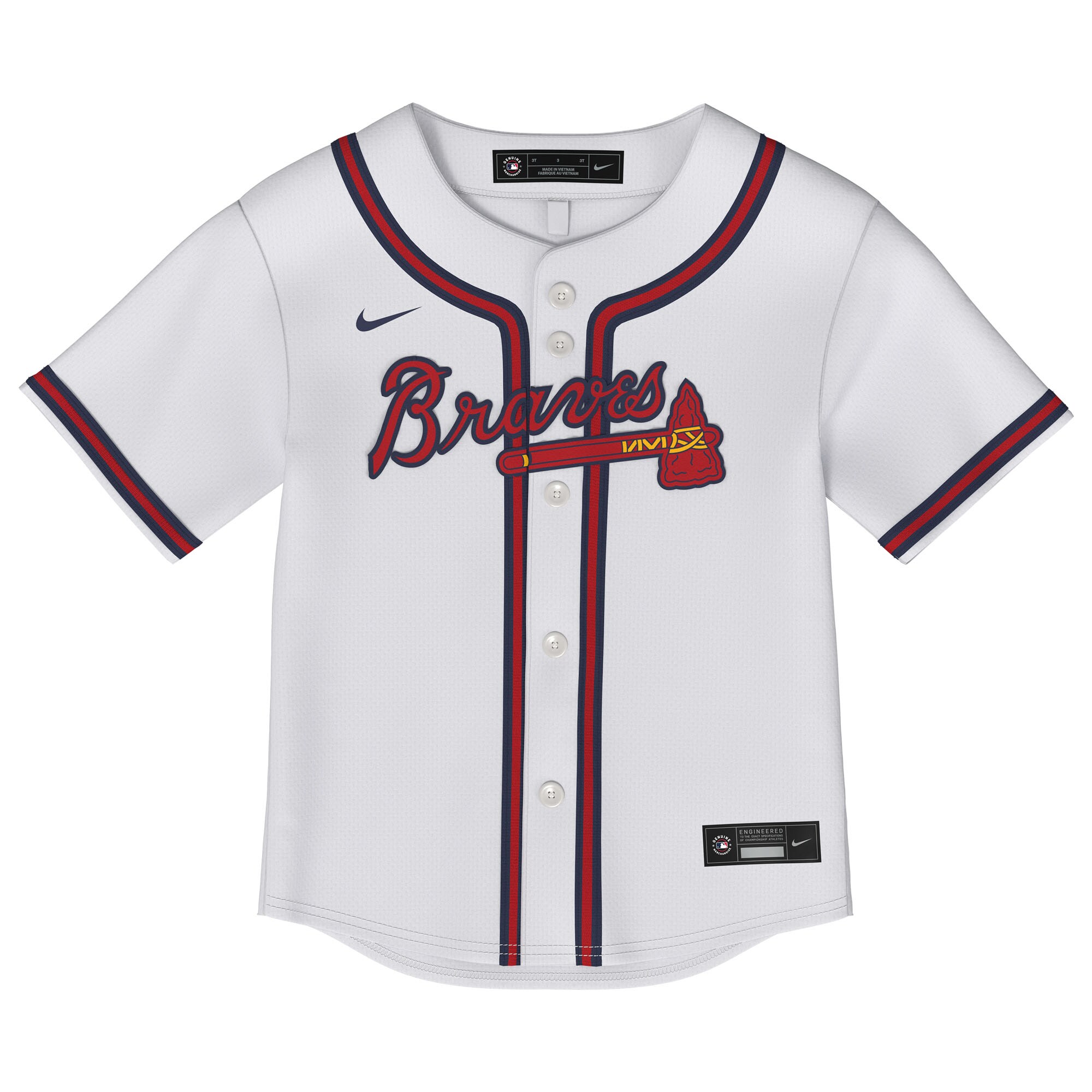 Alternative view of Toddler Atlanta Braves Ronald Acuña Jr. White 2.0 Player Jersey - JS524