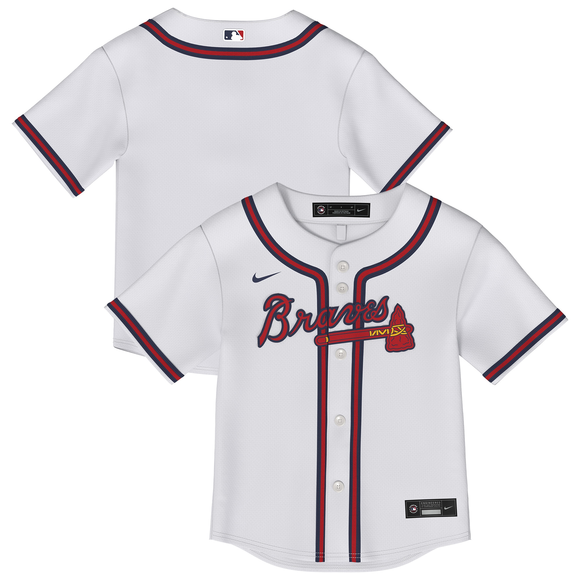 Toddler Atlanta Braves White Home Jersey - JS338