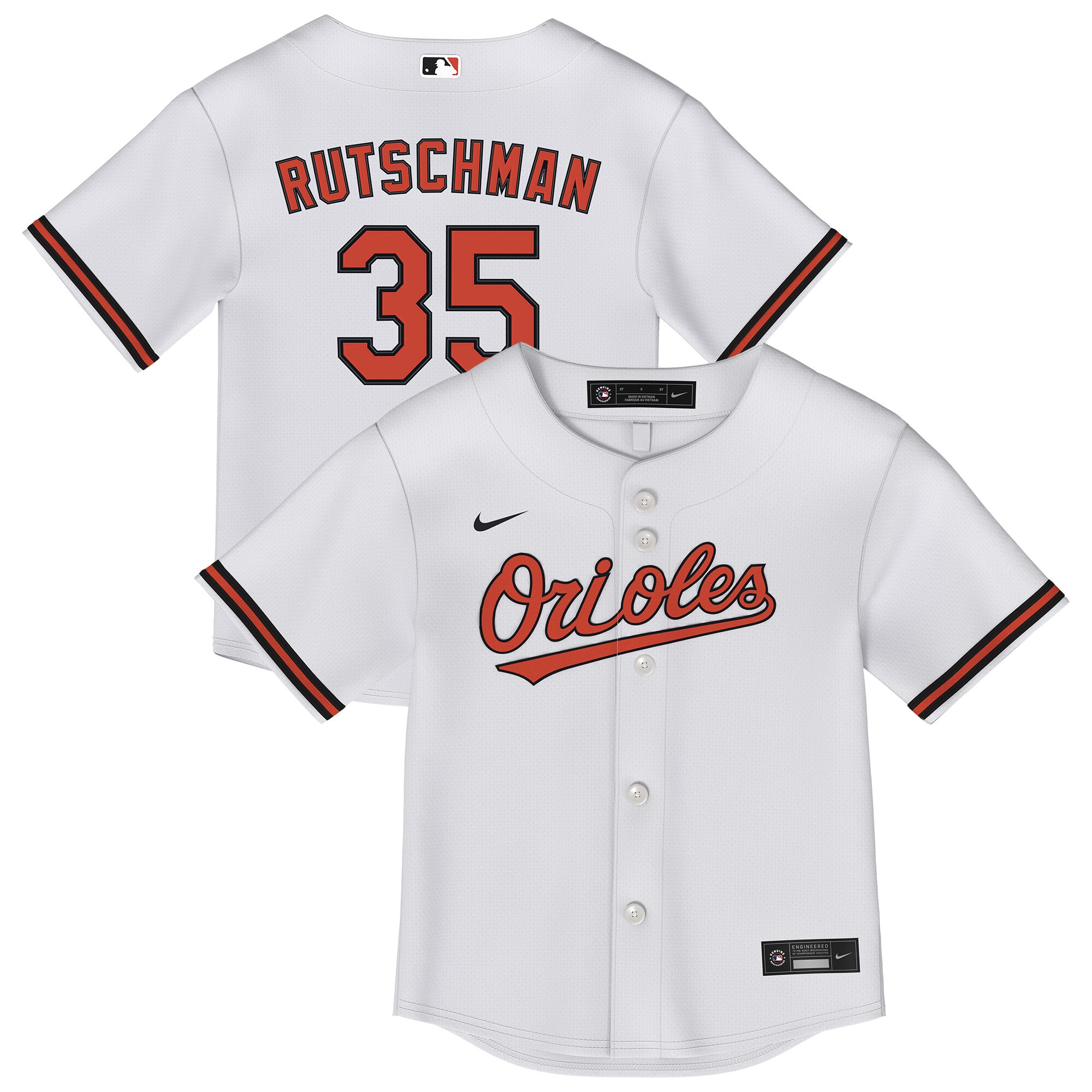Toddler Baltimore Orioles Adley Rutschman White 2.0 Player Jersey