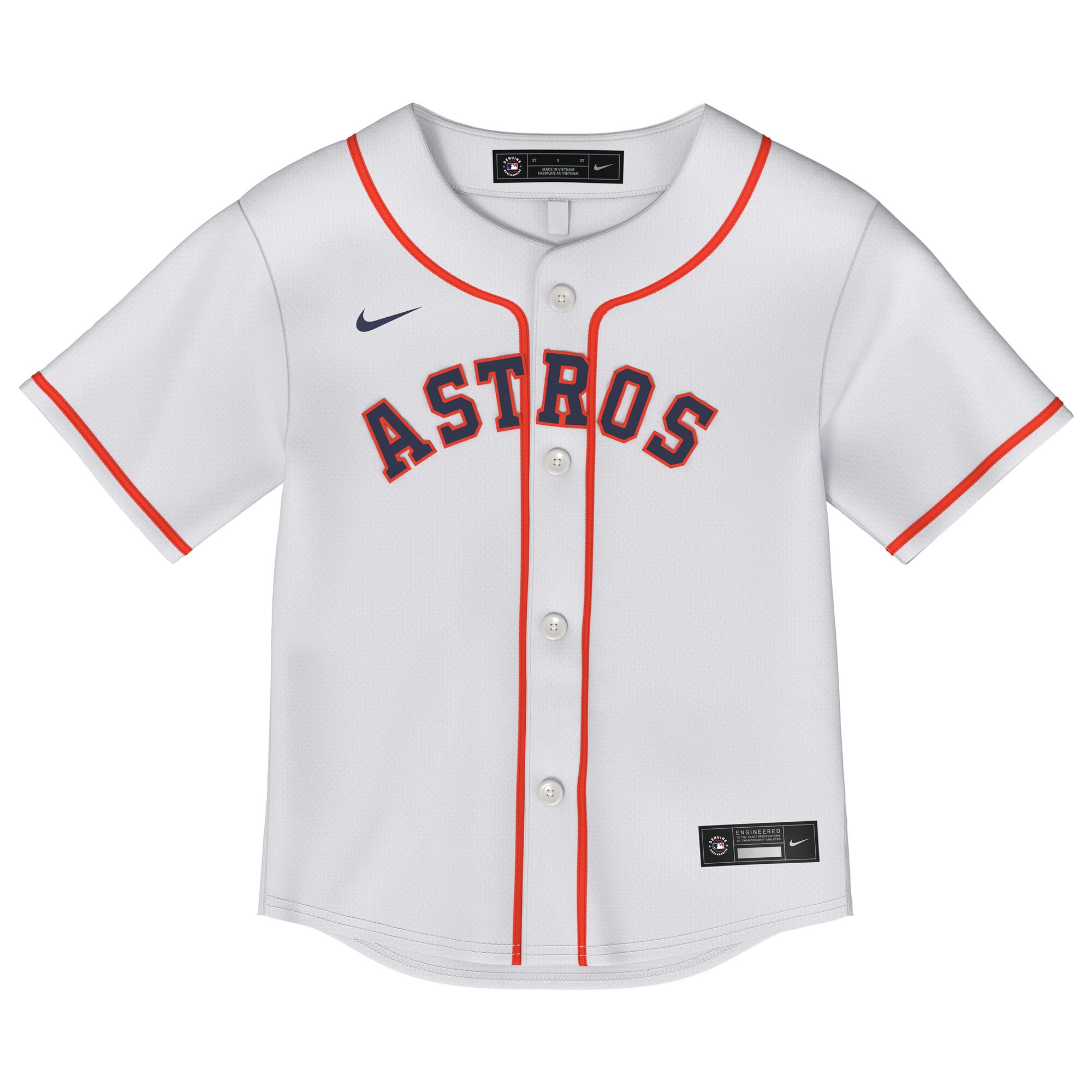 Alternative view of Toddler Houston Astros Jose Altuve White 2.0 Player Jersey 