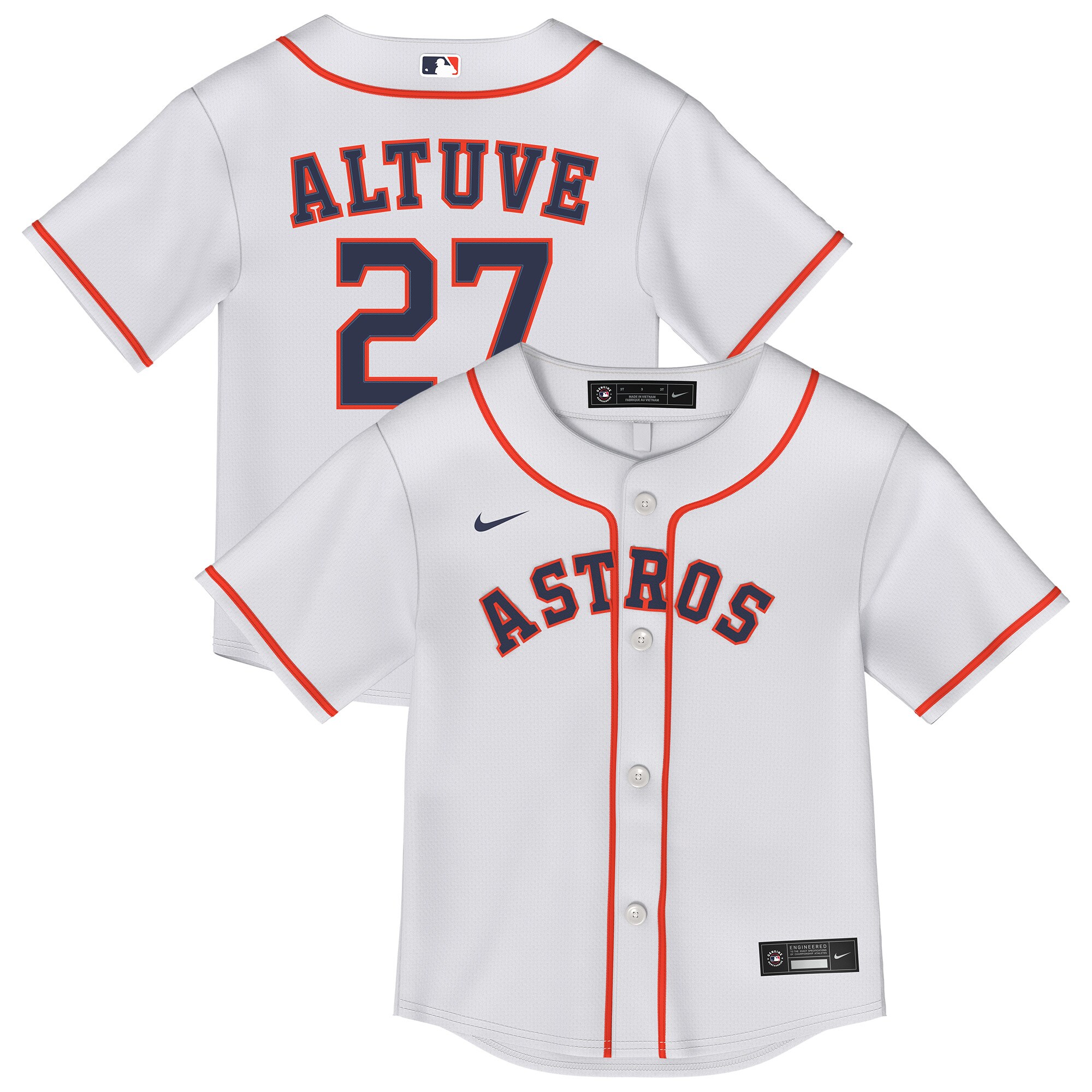 Toddler Houston Astros Jose Altuve White 2.0 Player Jersey 