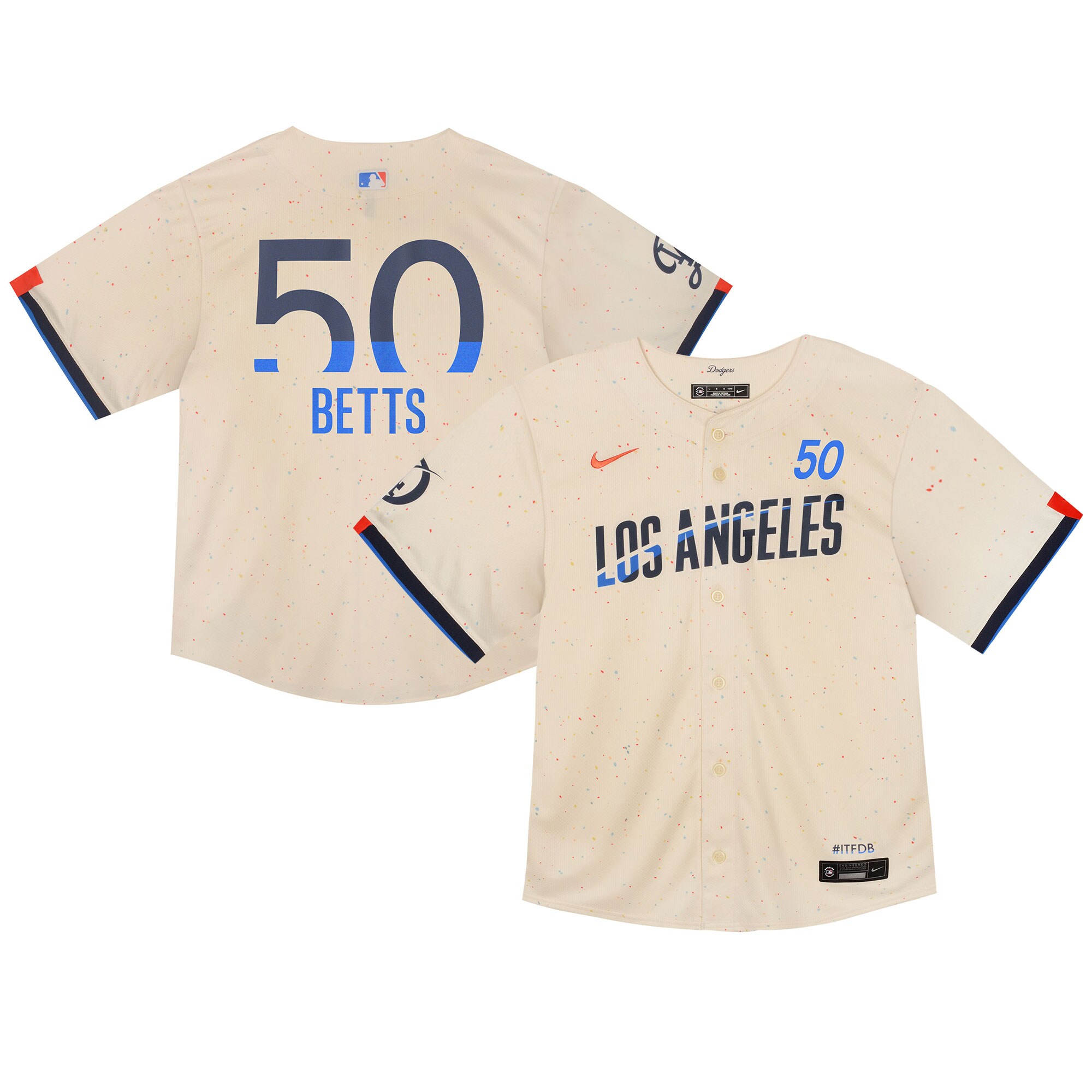 Toddler Los Angeles Dodgers Mookie Betts Cream 2024 City Connect Limited Player Jersey 