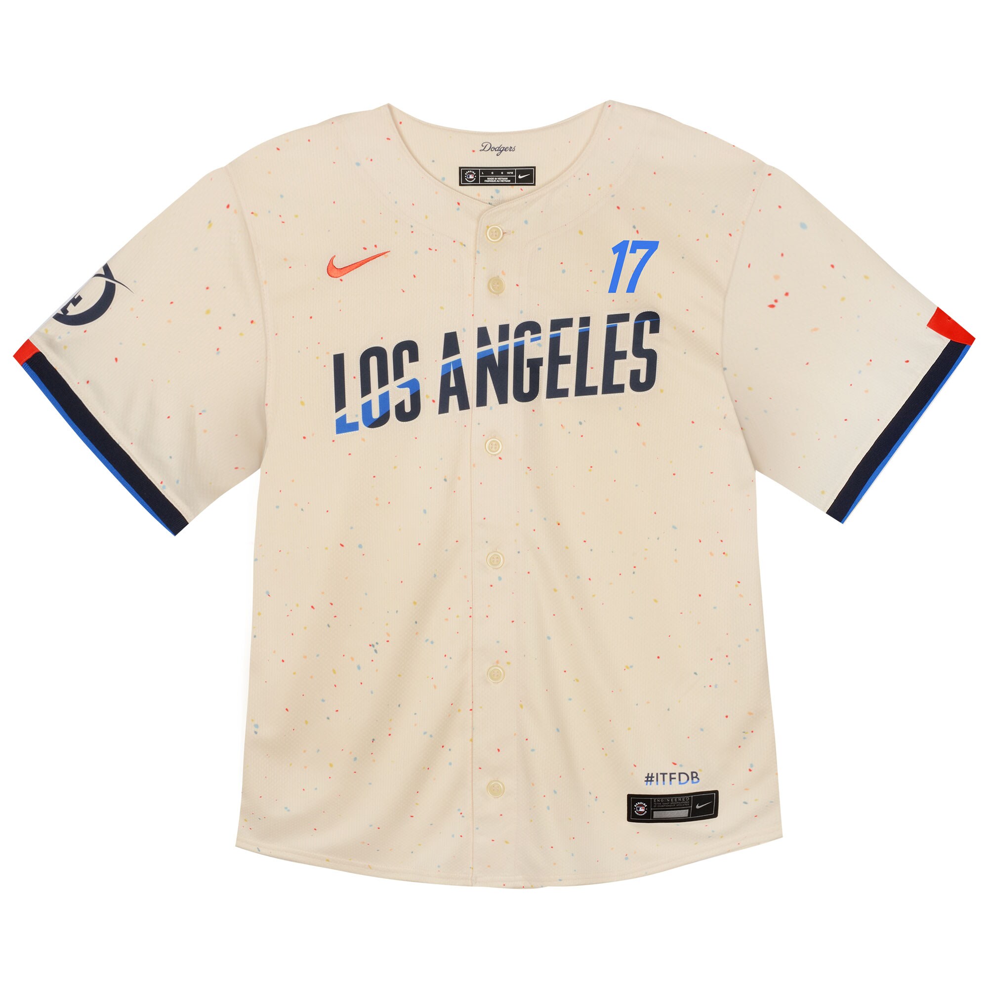 Alternative view of Toddler Los Angeles Dodgers Shohei Ohtani Cream 2024 City Connect Limited Player Jersey 