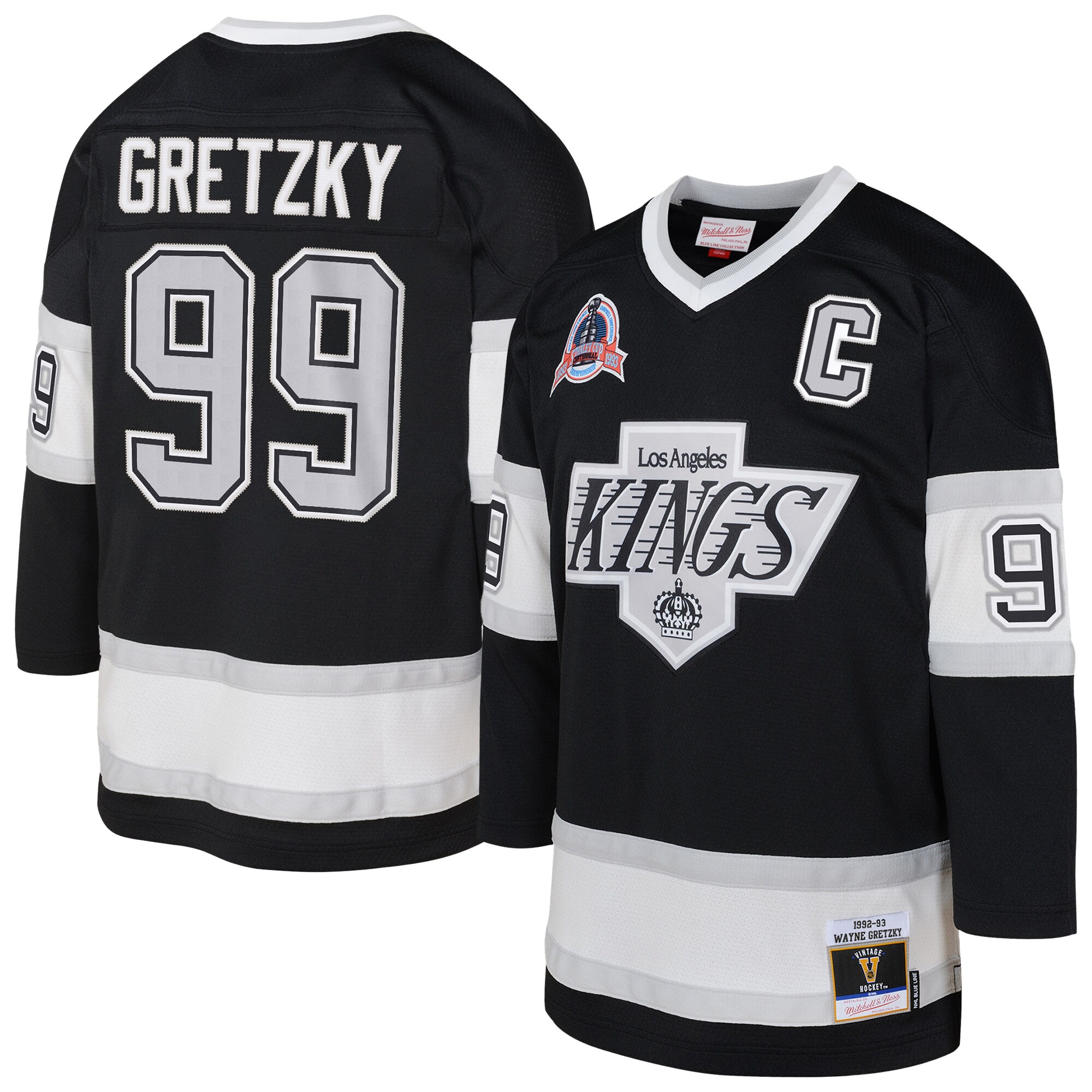 Toddler Los Angeles Kings Wayne Gretzky Mitchell & Ness Black 1992/93 Blue Line 2.0 Player Jersey - JS898 