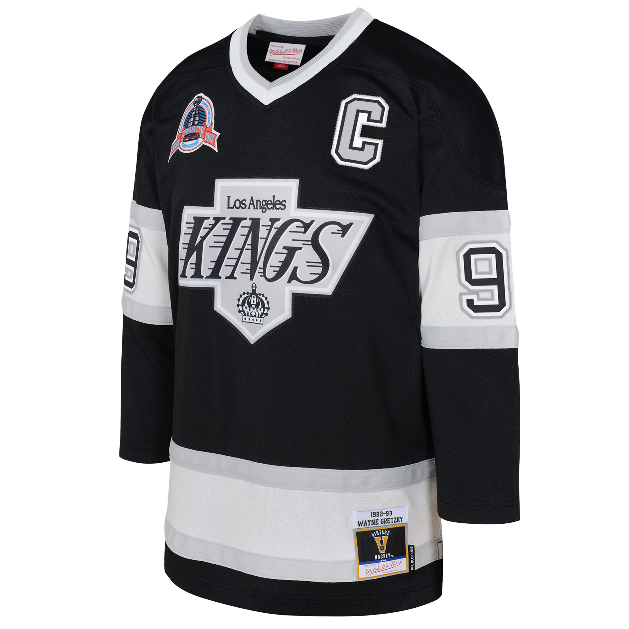 Alternative view of Toddler Los Angeles Kings Wayne Gretzky Mitchell & Ness Black 1992/93 Blue Line 2.0 Player Jersey - JS898 