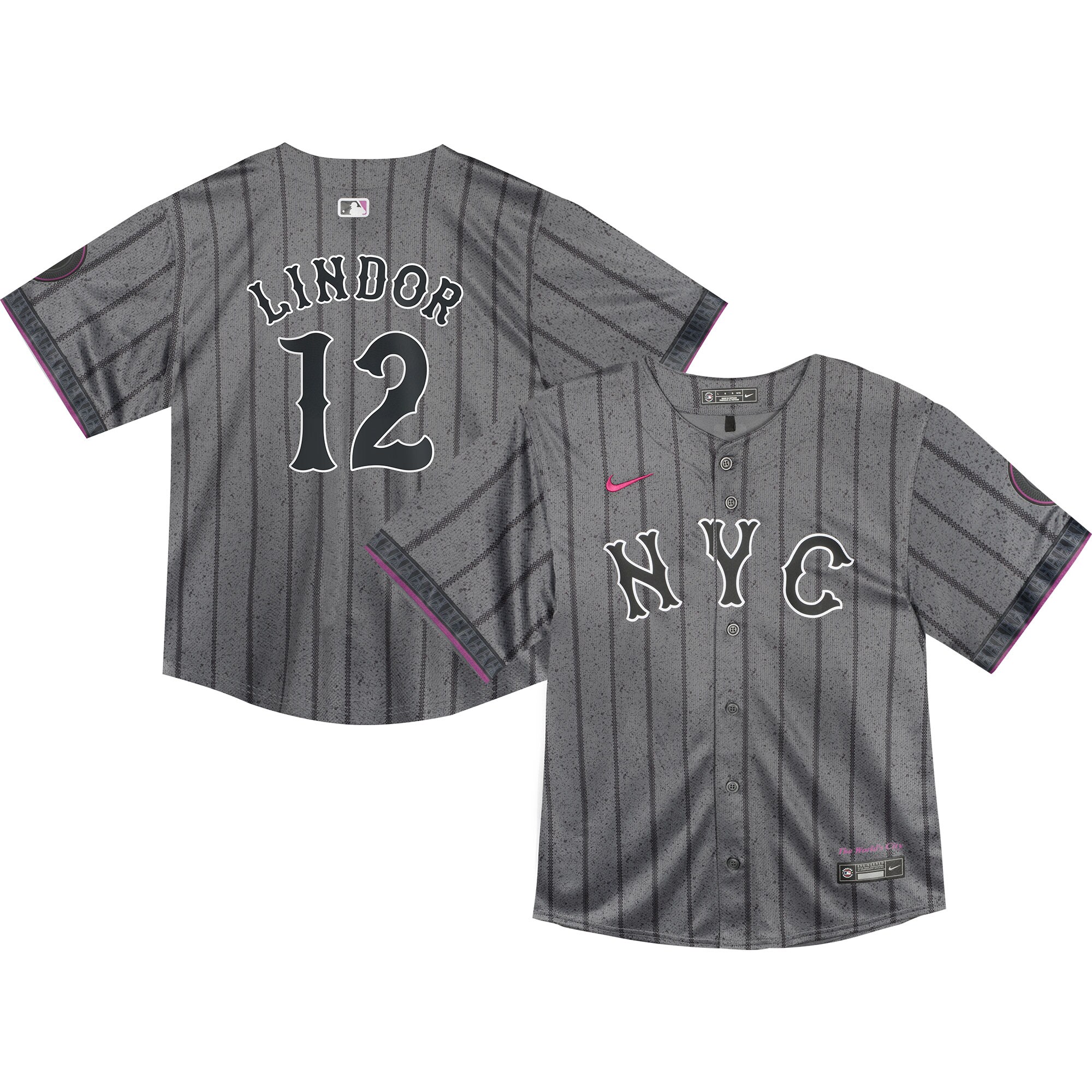 Toddler New York Mets Francisco Lindor Graphite 2024 City Connect Limited Player Jersey 