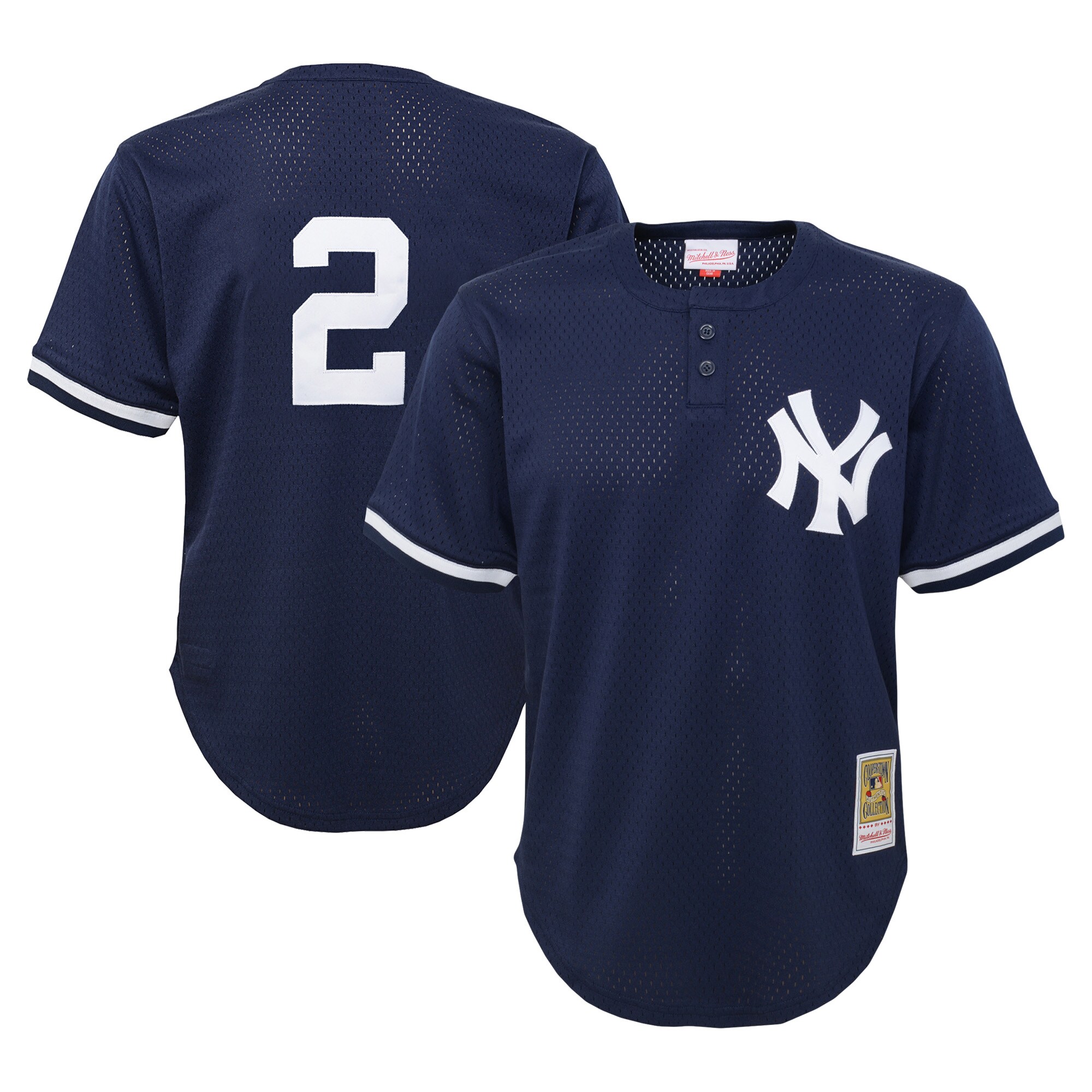 Toddler New York Yankees Derek Jeter Mitchell & Ness Navy Cooperstown Collection Mesh Batting Practice Jersey 