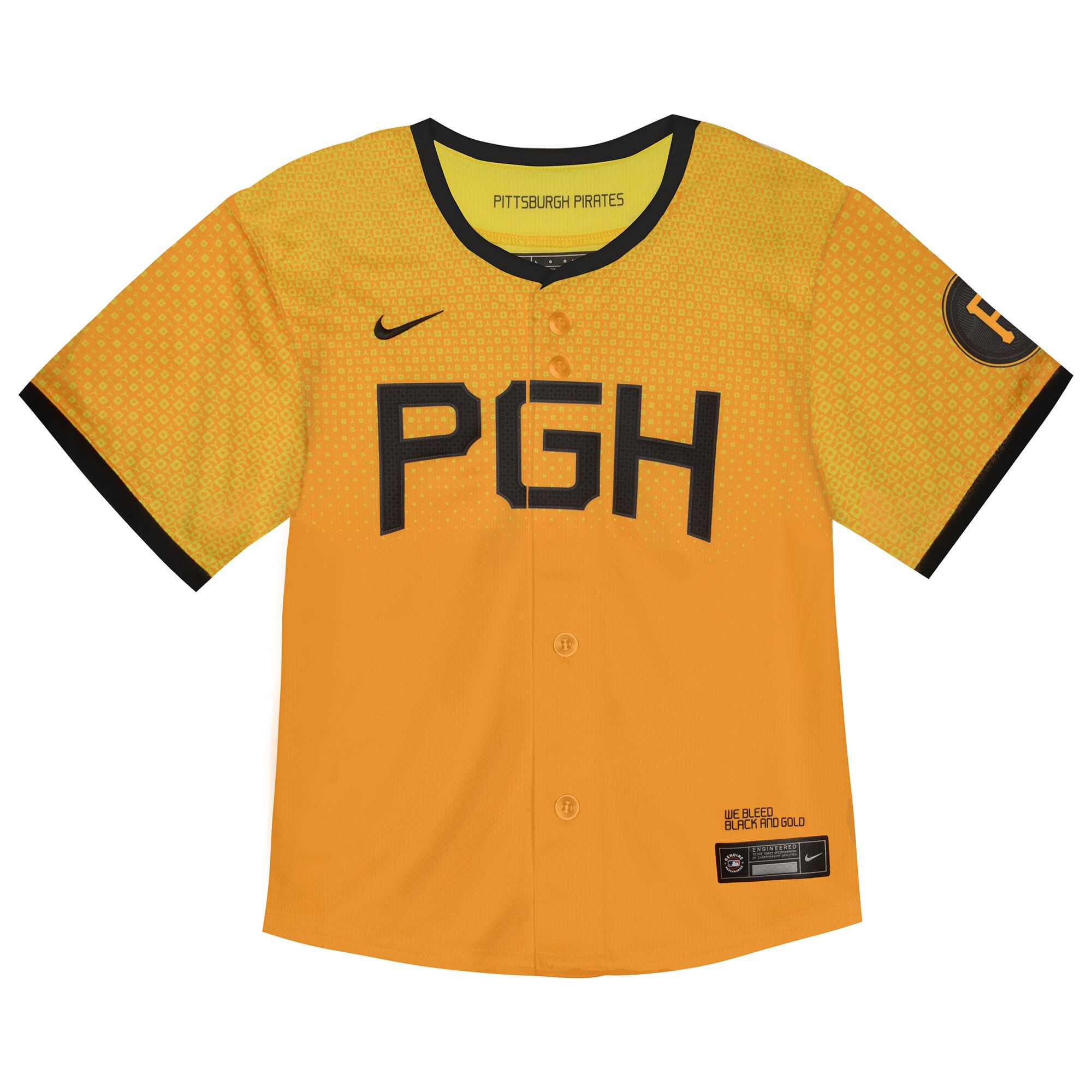 Alternative view of Toddler Pittsburgh Pirates Yellow City Connect Limited Jersey 