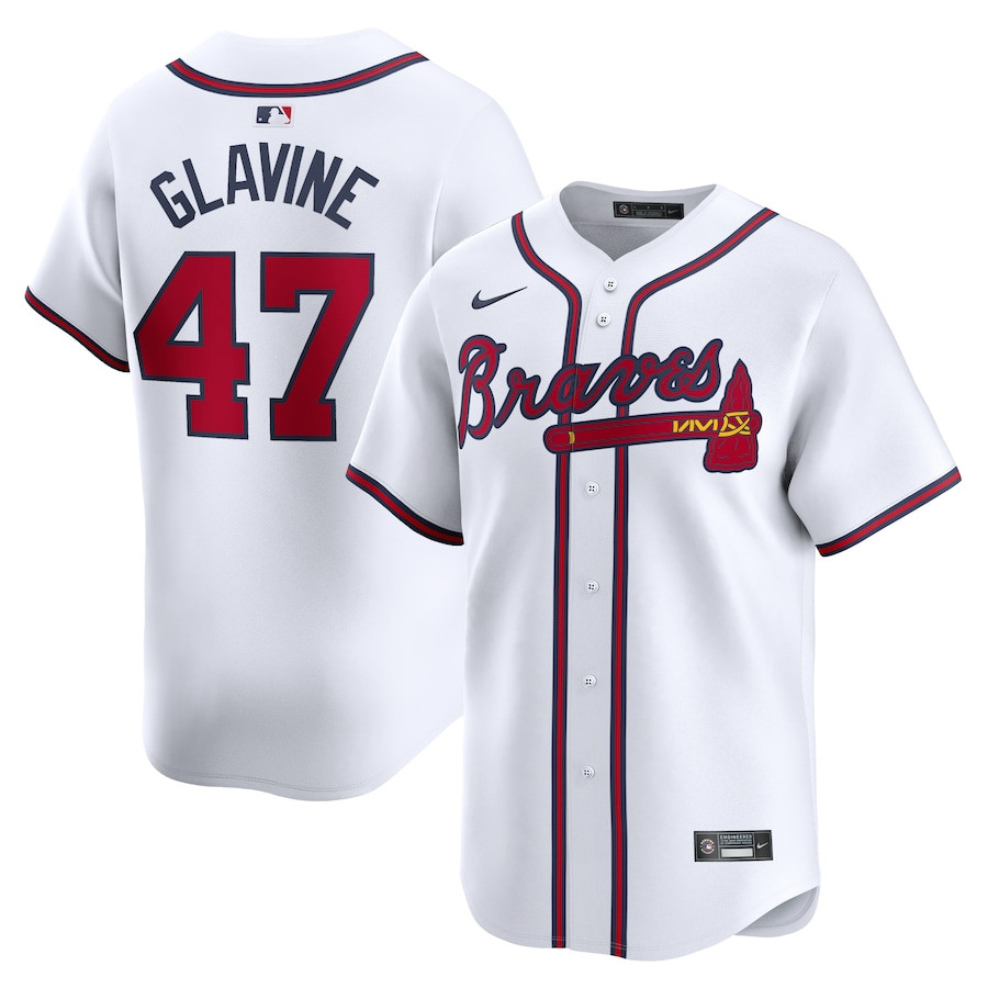 Tom Glavine 47 Atlanta Braves Home Limited Player Men Jersey - White - JS130