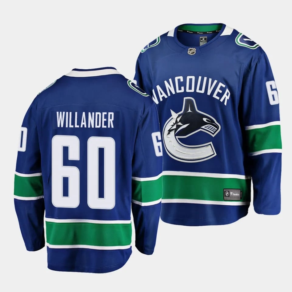 Tom Willander #60 Vancouver Canucks 2023 Draft Home Men Jersey - Navy - JS654 