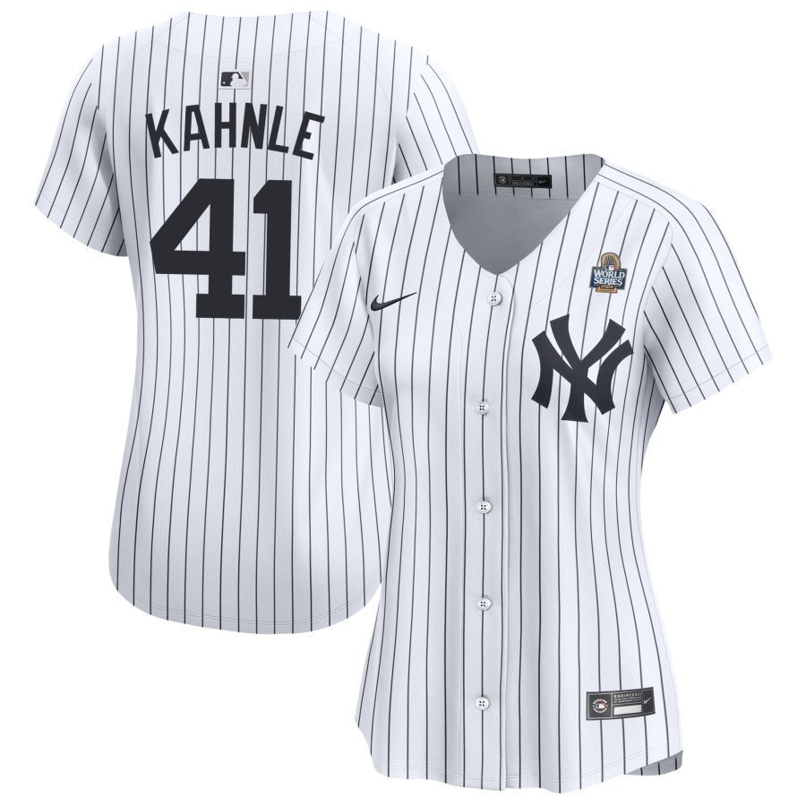 Tommy Kahnle 41 New York Yankees Women's 2024 World Series Home Limited Jersey - White 