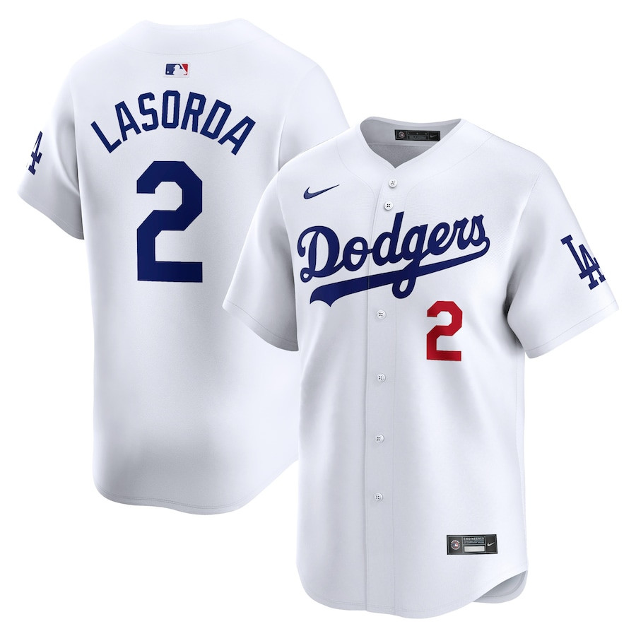 Tommy Lasorda 2 Los Angeles Dodgers Home Limited Player Men Jersey - White 
