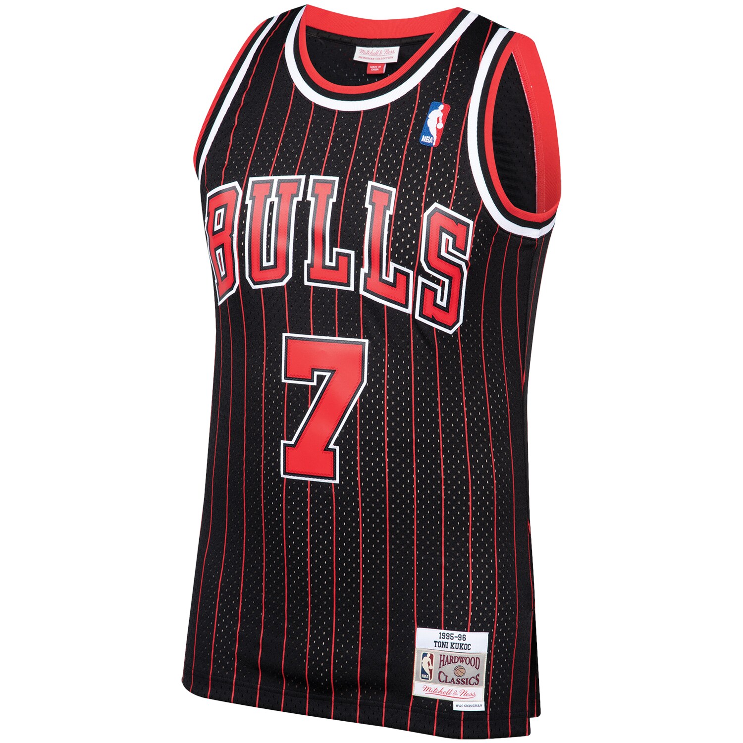 Alternative view of Toni Kukoc Chicago Bulls Mitchell & Ness 1995/96 Hardwood Classics Swingman Jersey - Black