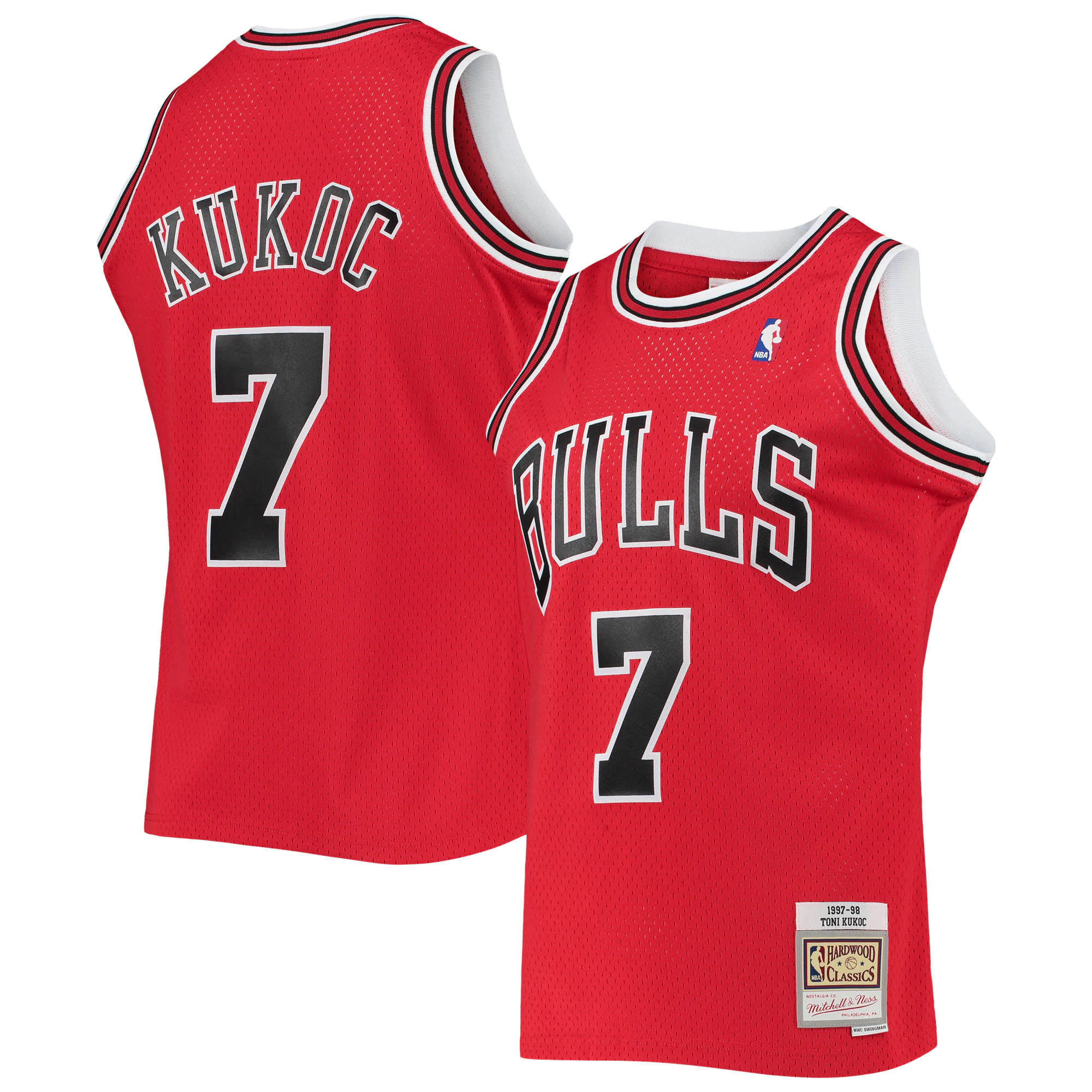 Alternative view of Toni Kukoc Chicago Bulls Mitchell & Ness 1997-98 Hardwood Classics Swingman Jersey - Red