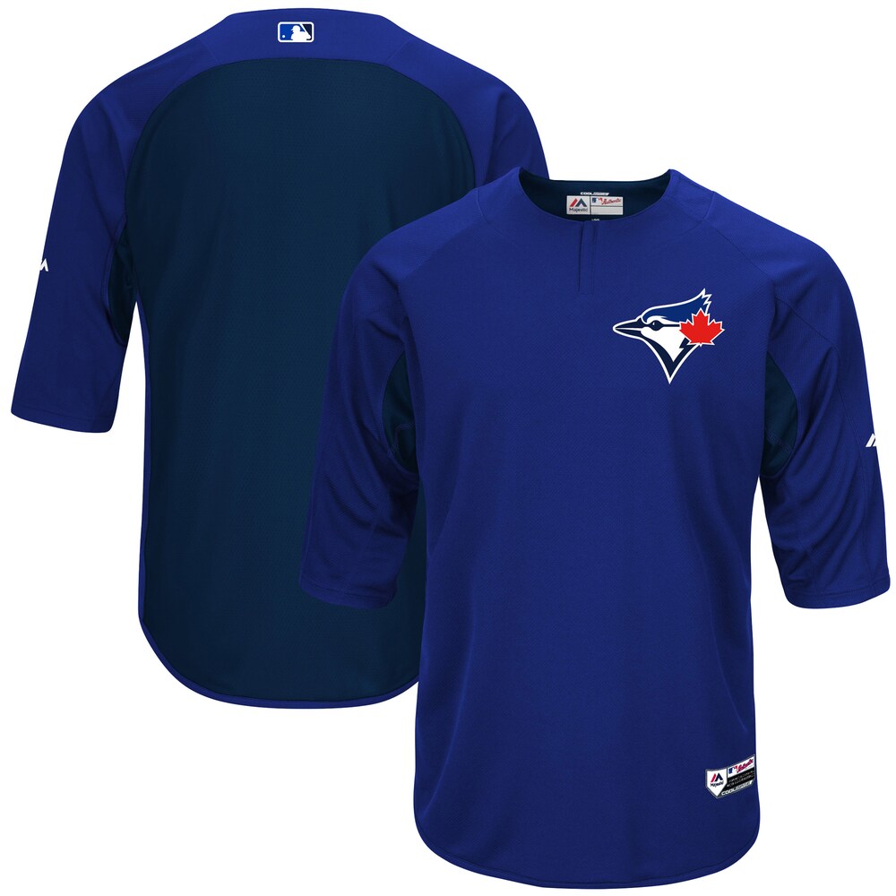 Toronto Blue Jays Majestic Collection On-field 3/4-sleeve Batting Practice Jersey - Royal/navy