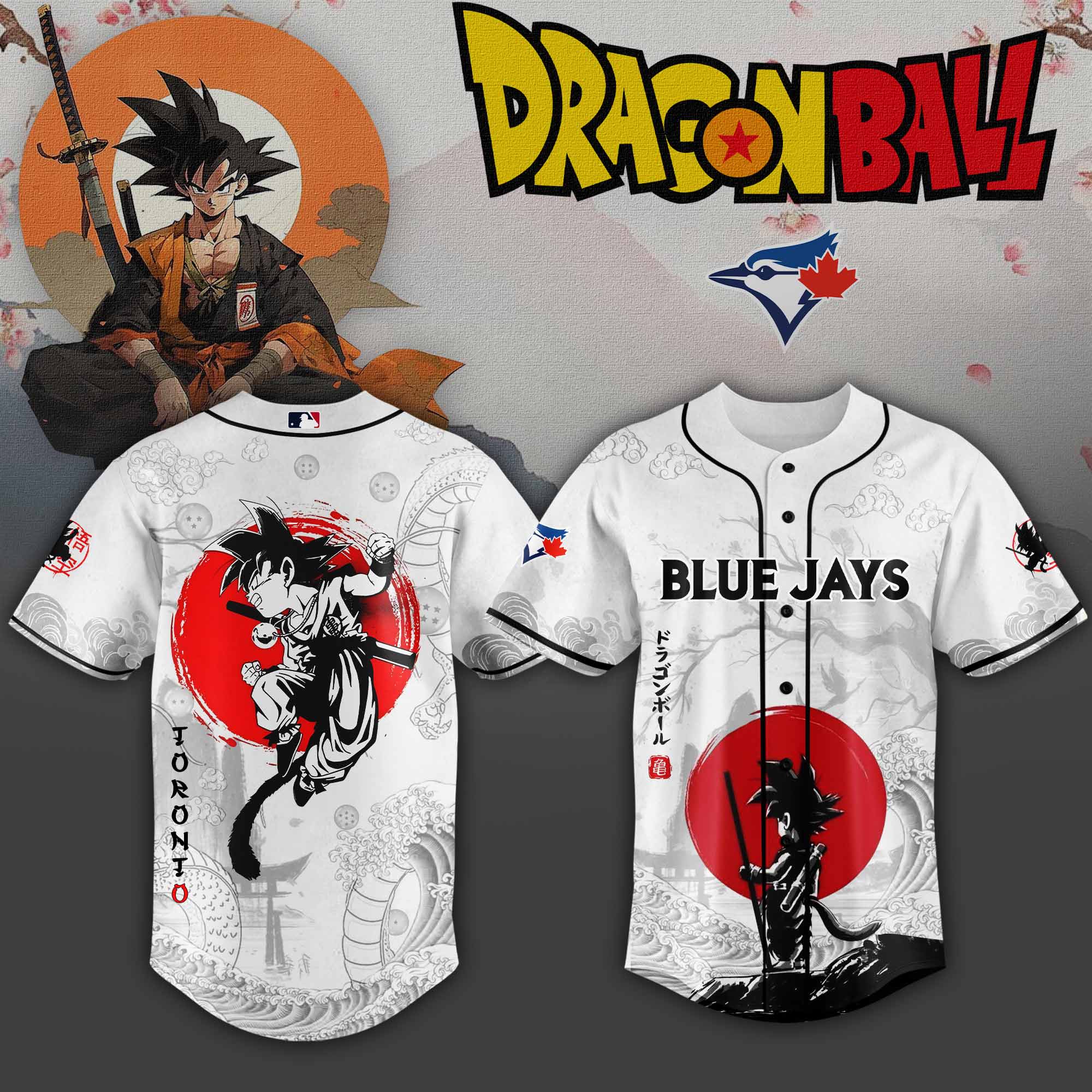 Toronto Blue Jays Mlb X Dragon Ball Super Saiyan Custom Baseball Jersey Collection