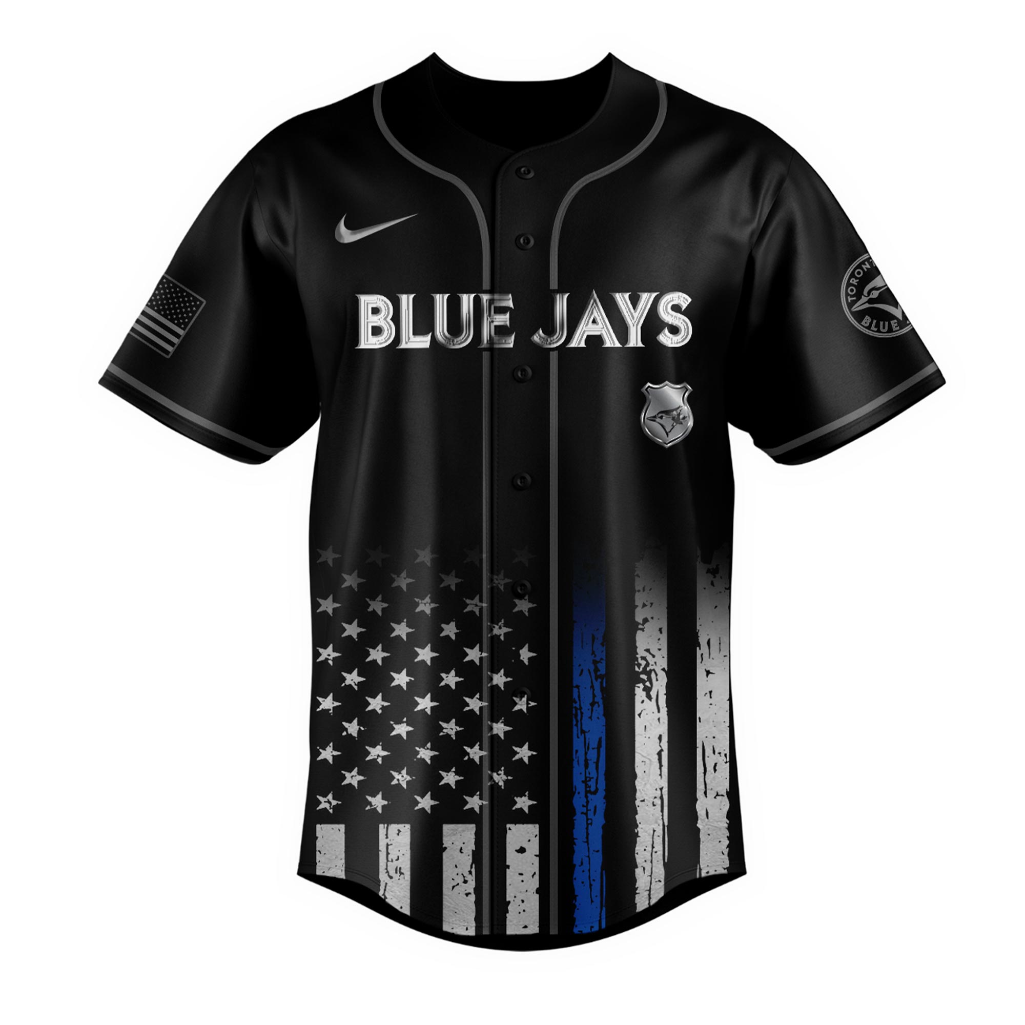 Alternative view of Toronto Blue Jays Mlb X Law Enforcement Night Edition Custom Baseball Jersey 2025